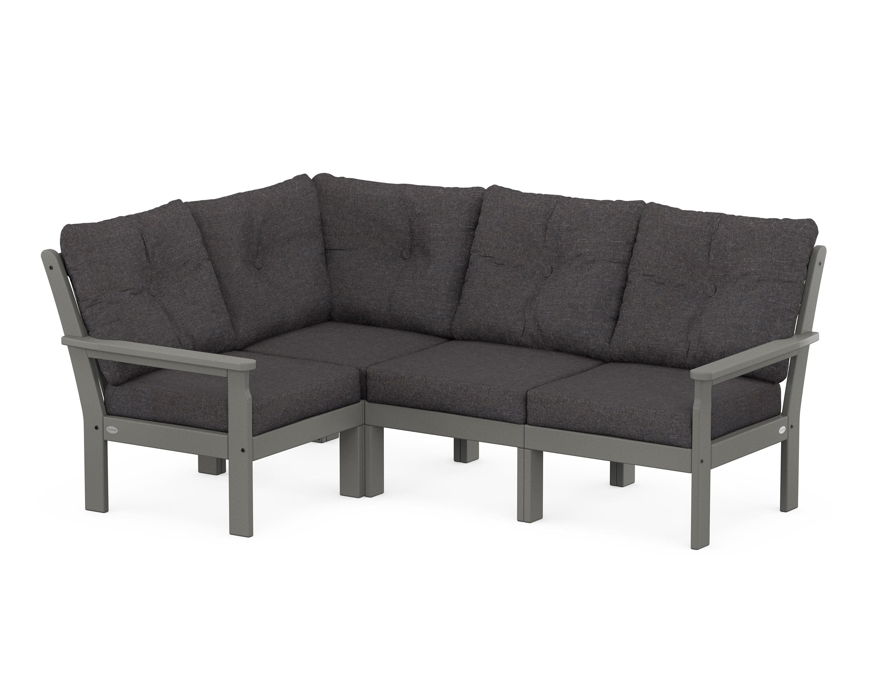 Vineyard 4-Piece Sectional in Slate Grey / Ash Charcoal