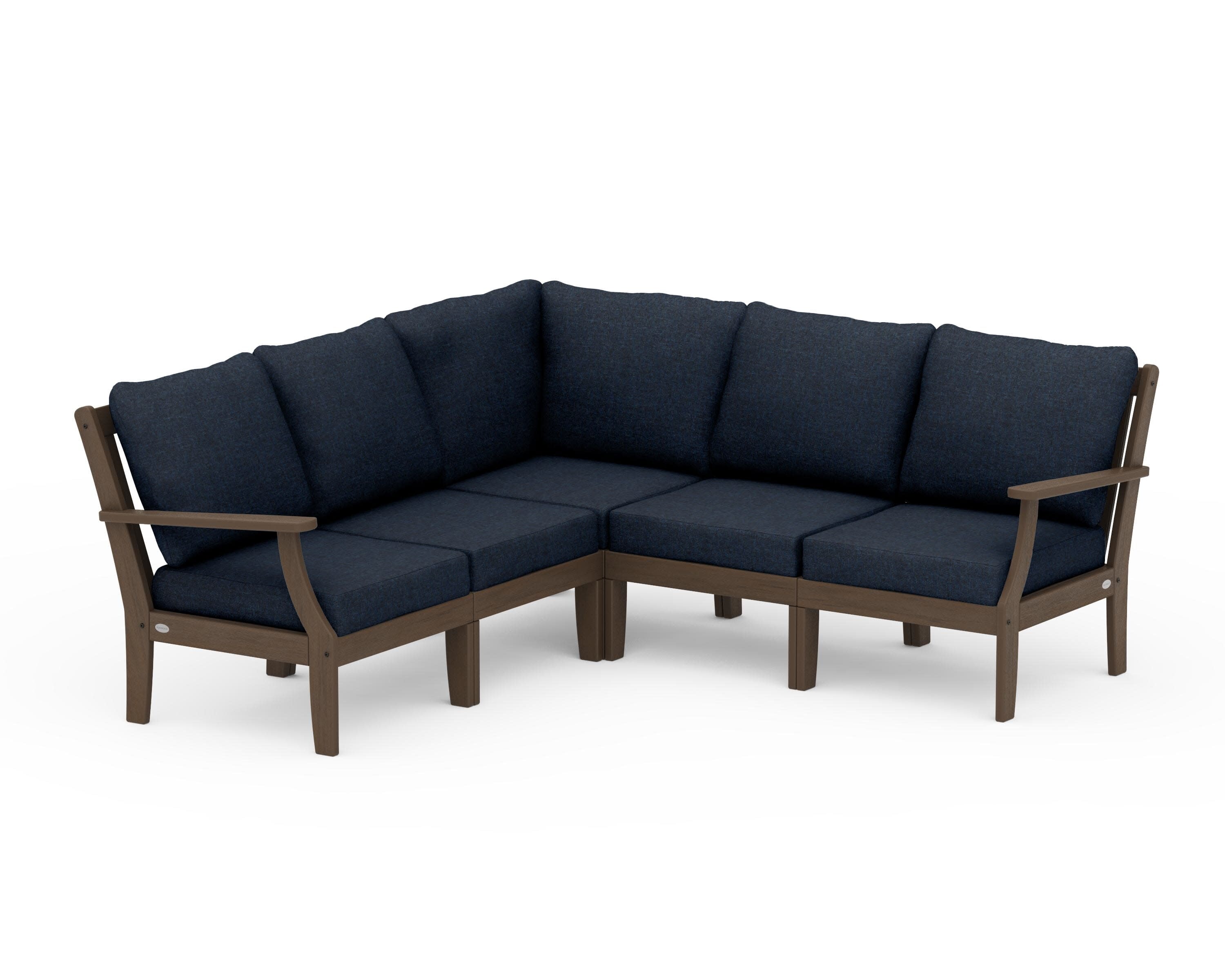 Braxton Modular 5-Piece Deep Seating Set in Kona / Marine Indigo