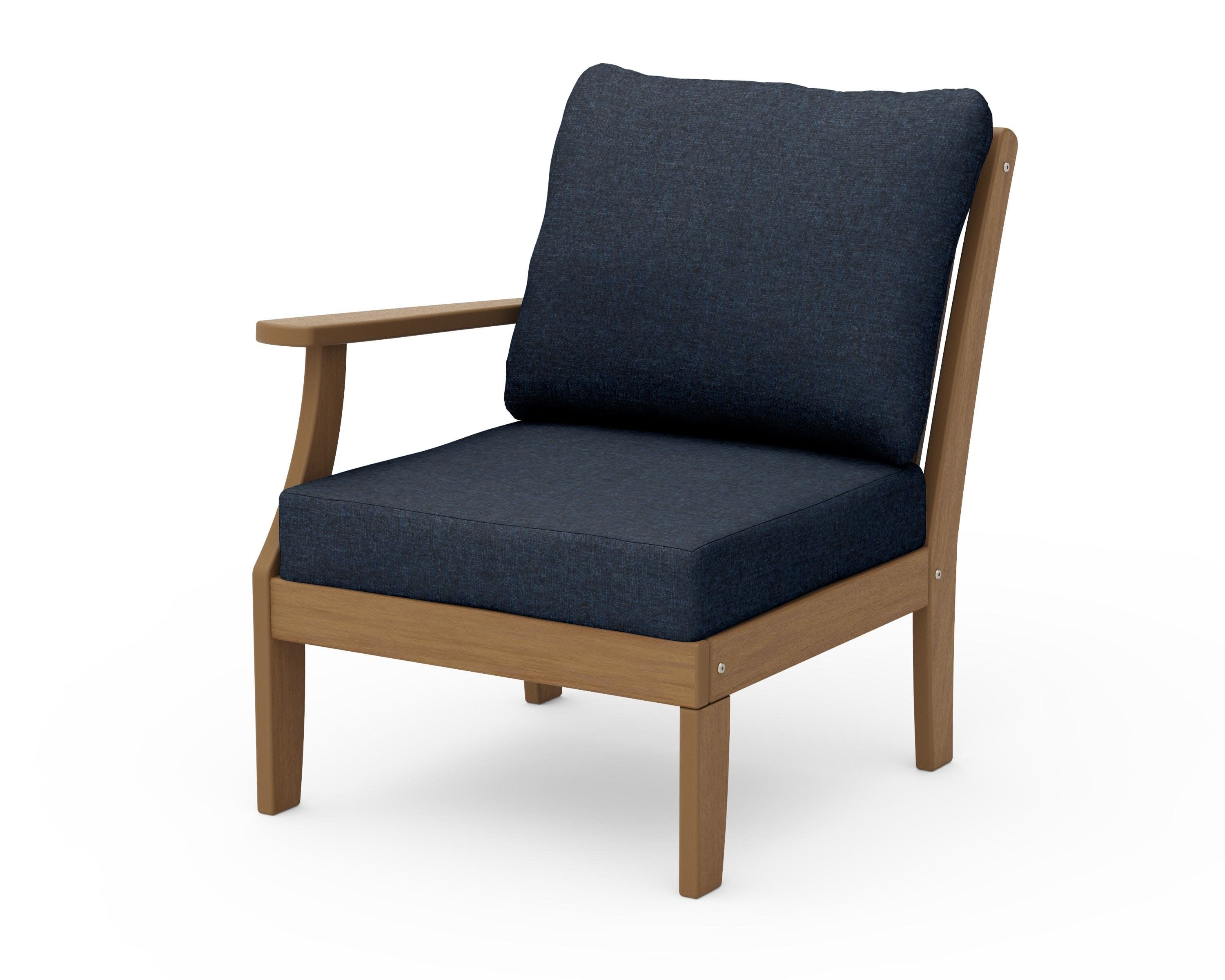 Braxton Modular Left Arm Chair in Natural / Marine Indigo