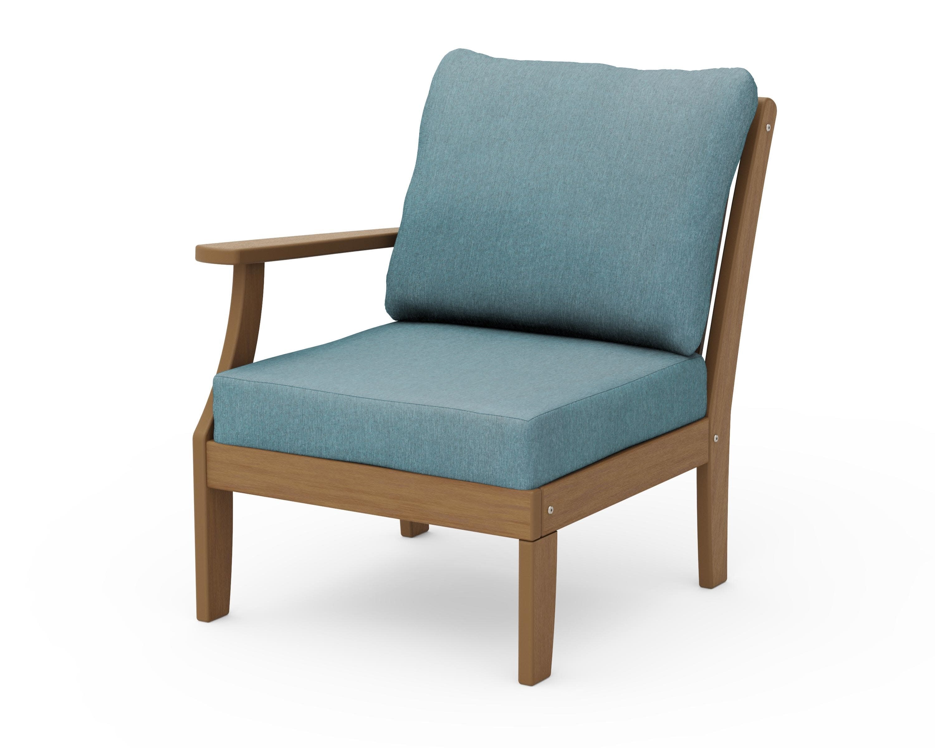 Braxton Modular Left Arm Chair in Natural / Ocean Teal
