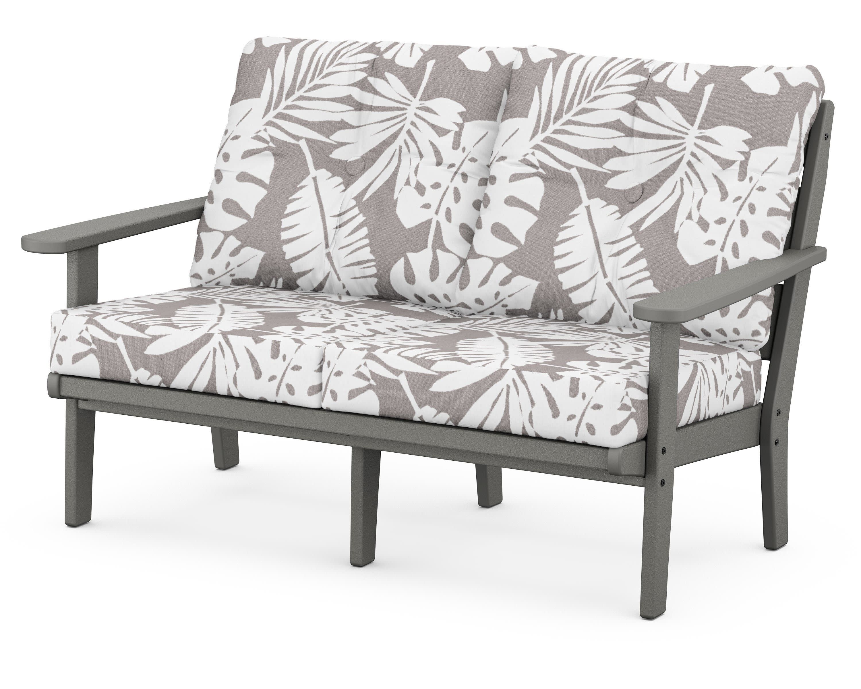 Lakeside Deep Seating Loveseat in Slate Grey / Leaf Grey Mist