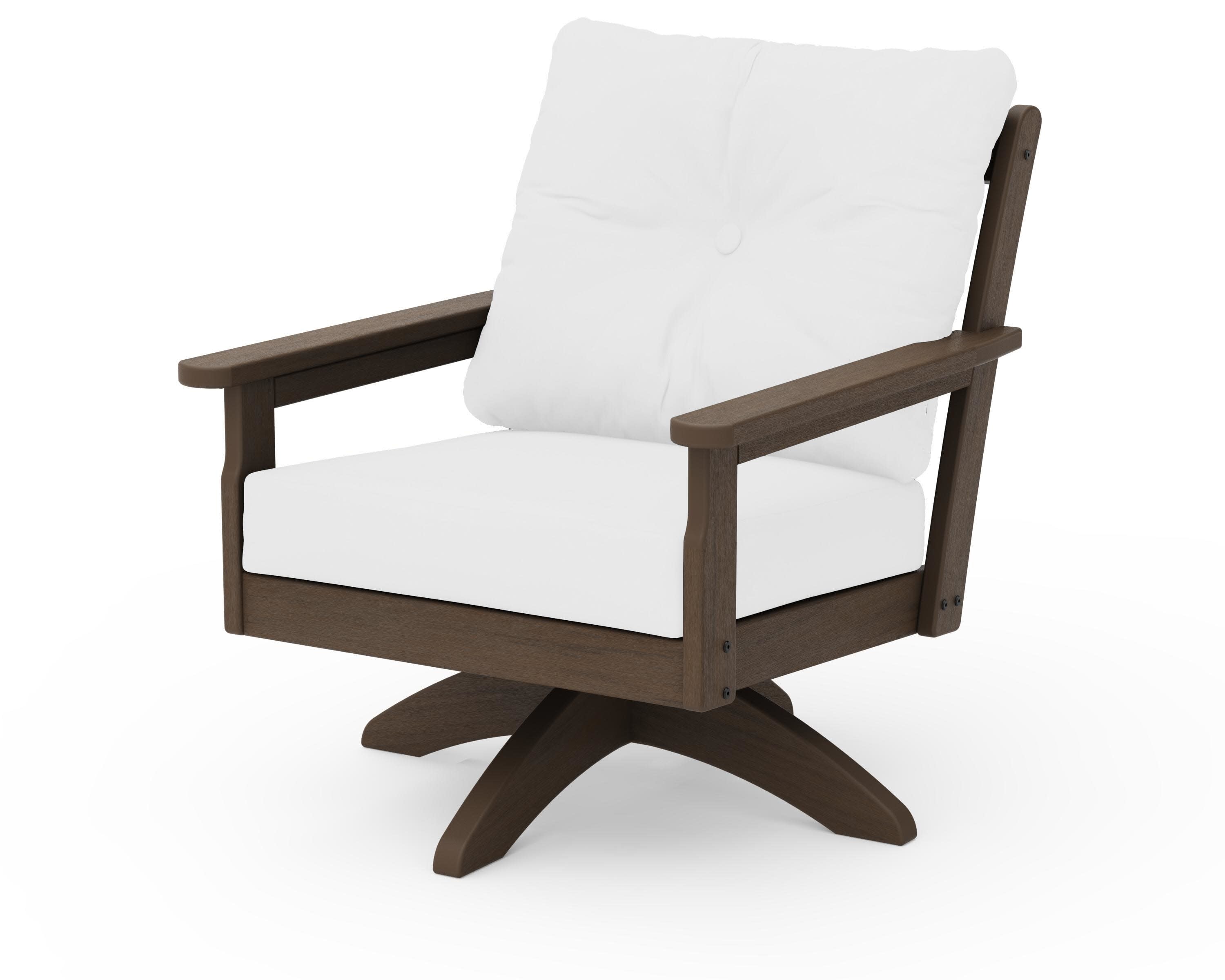 Vineyard Deep Seating Swivel Chair in Kona / Natural