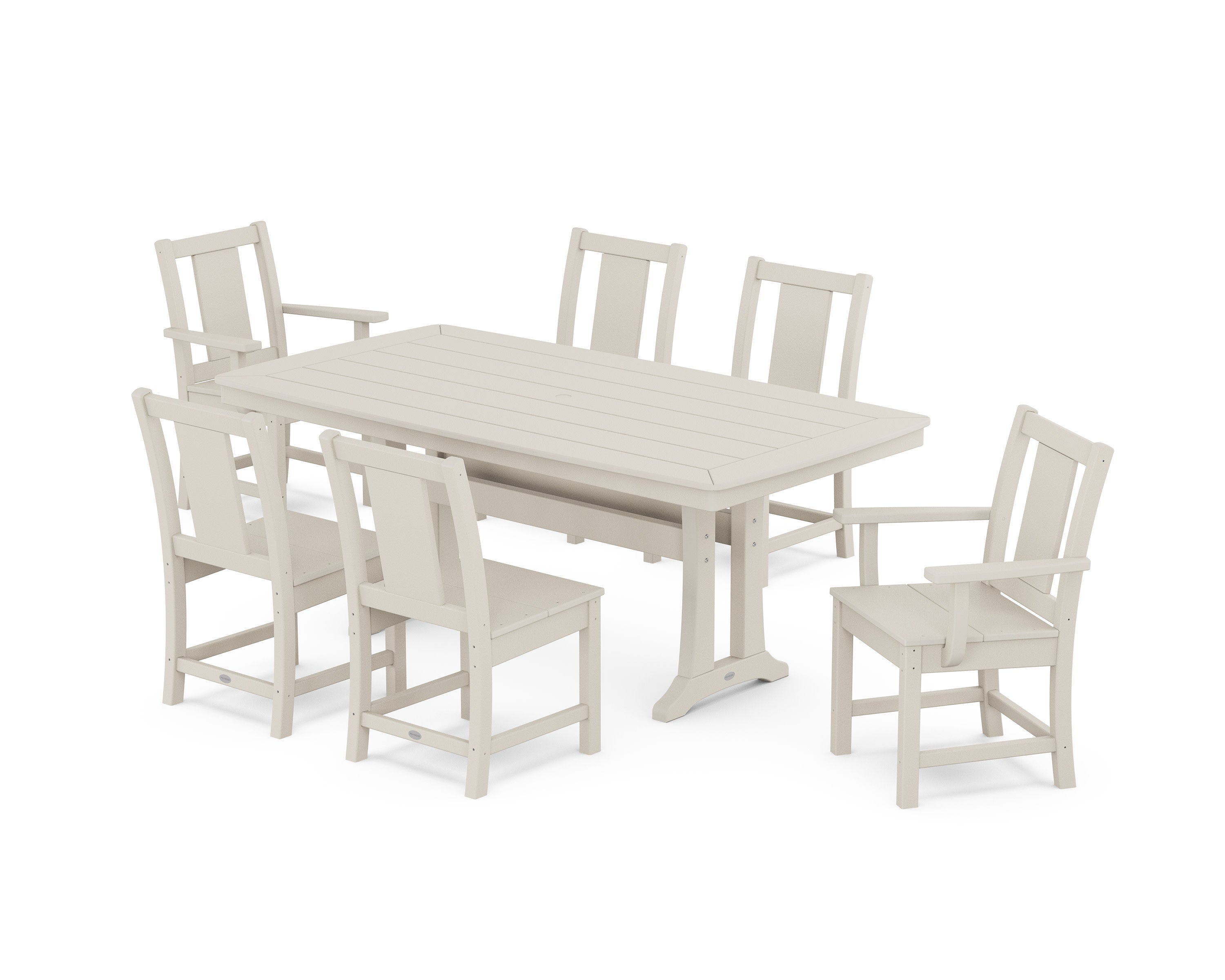 Prairie 7-Piece Dining Set with Trestle Legs in Sand