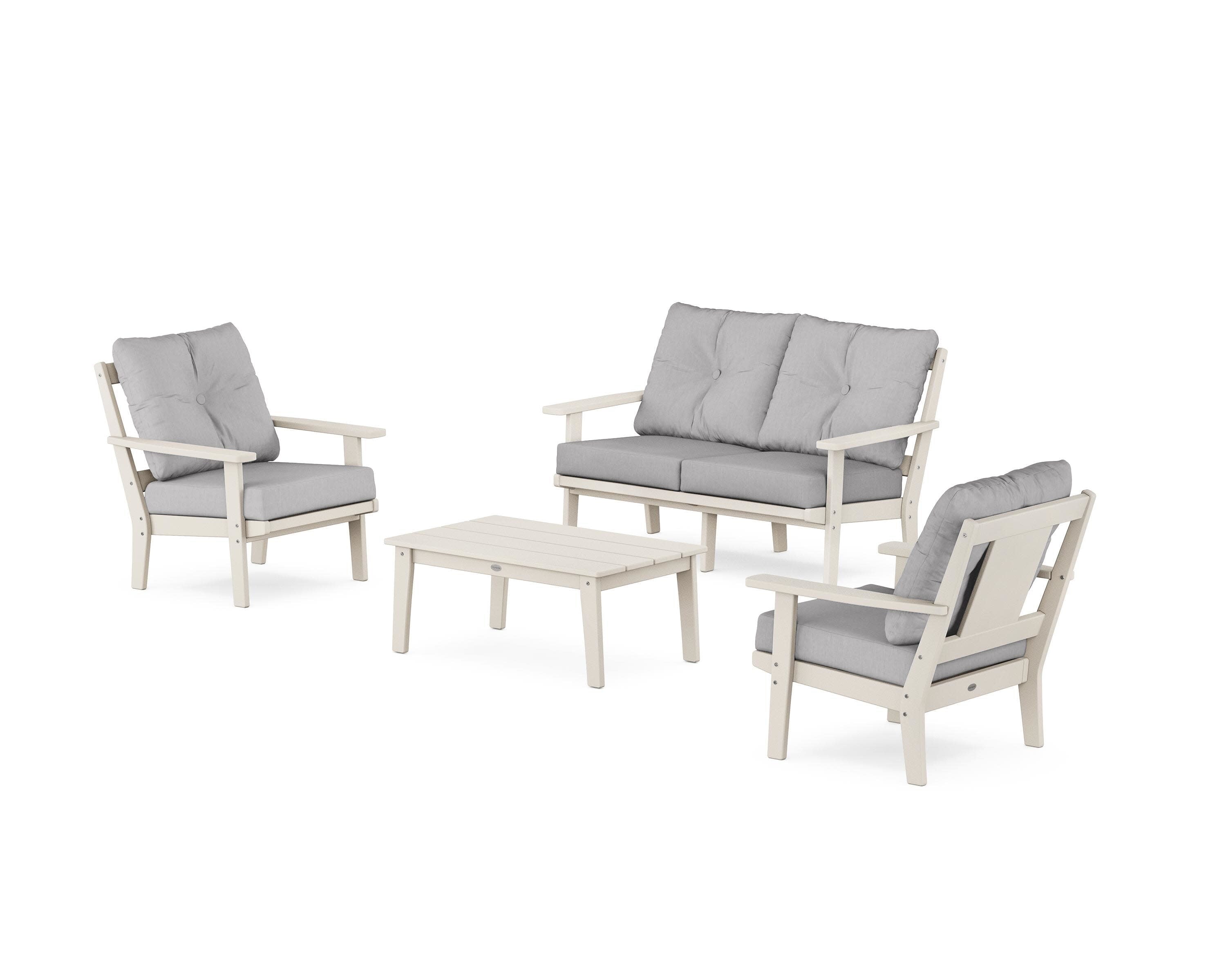 Prairie 4-Piece Deep Seating Set with Loveseat in Sand / Granite