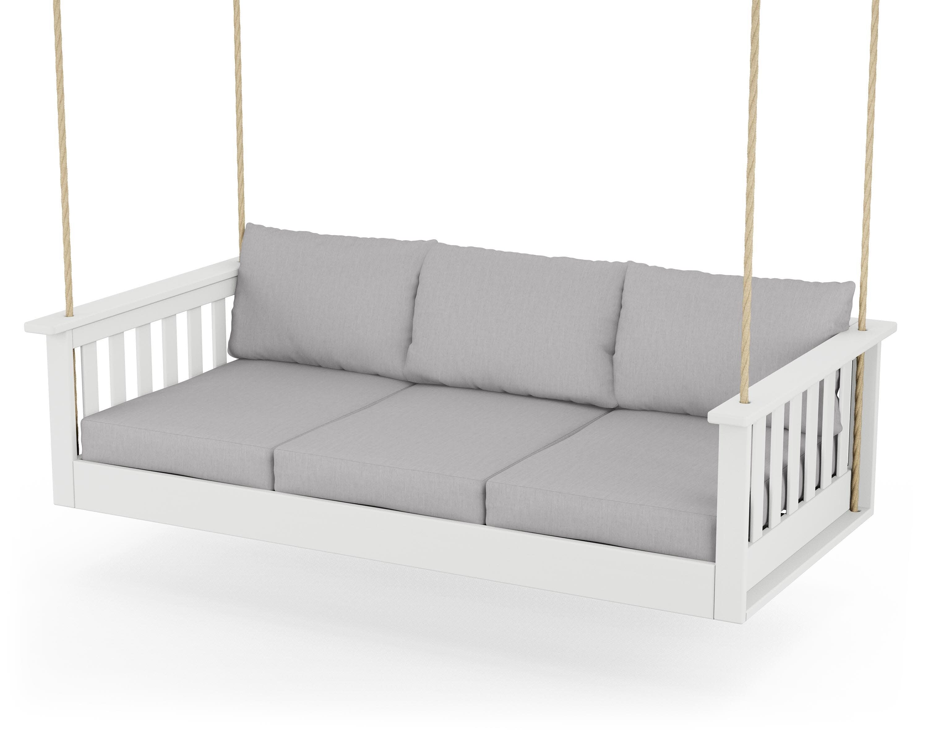 Vineyard Daybed Swing in White / Granite
