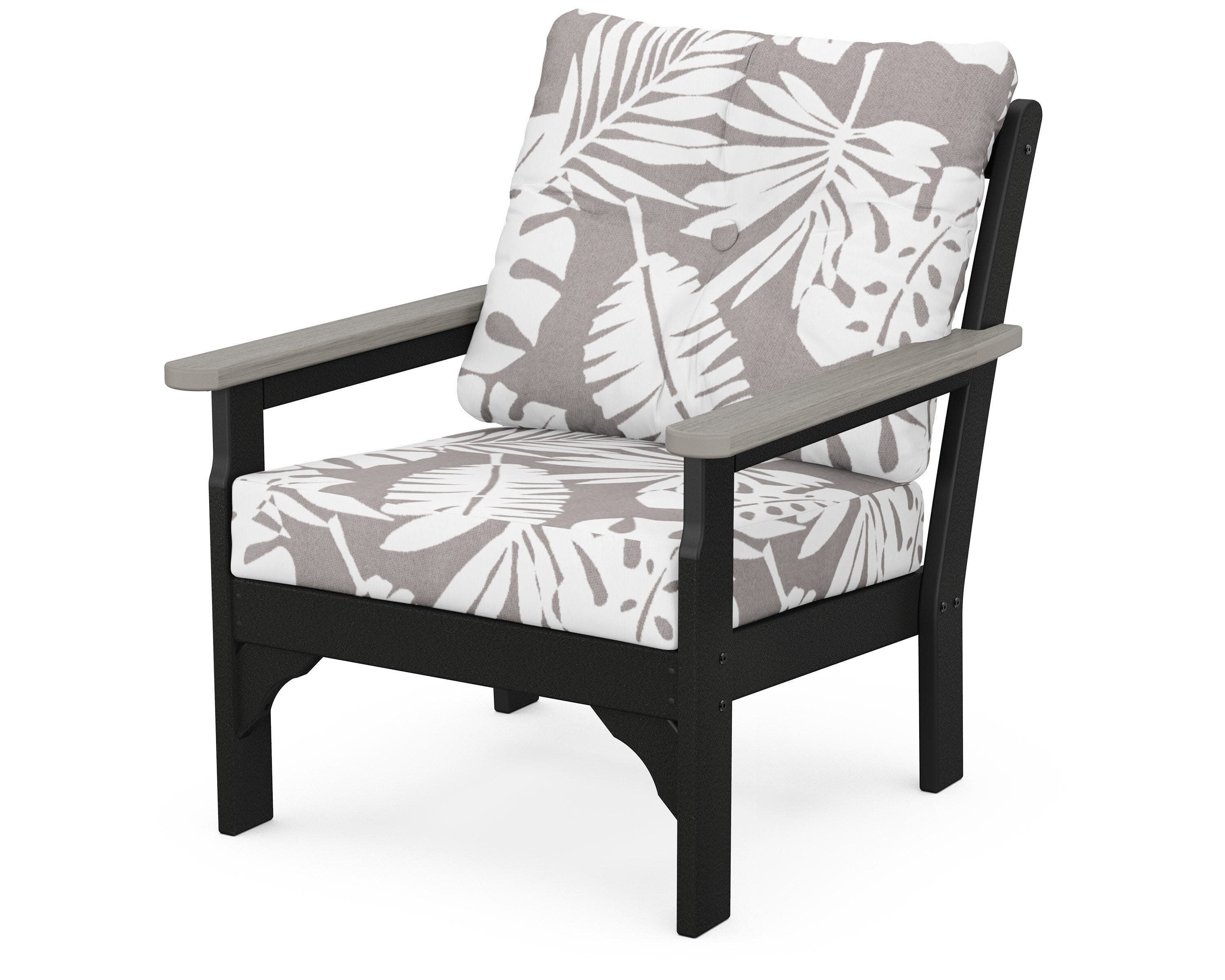 Vineyard Deep Seating Chair in Black / Driftwood / Leaf Grey Mist