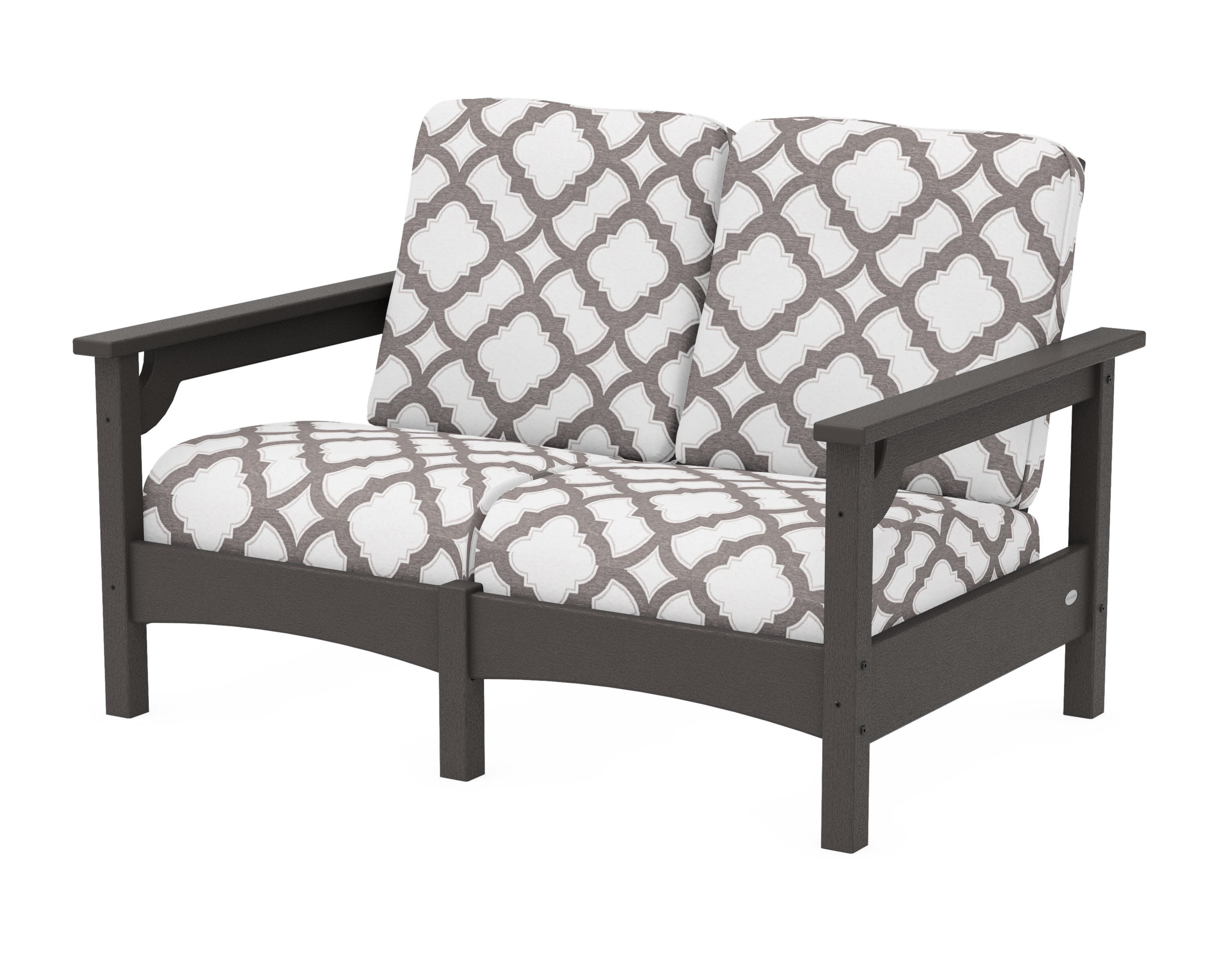 Club Loveseat in Vintage Coffee / Trellis Grey Mist