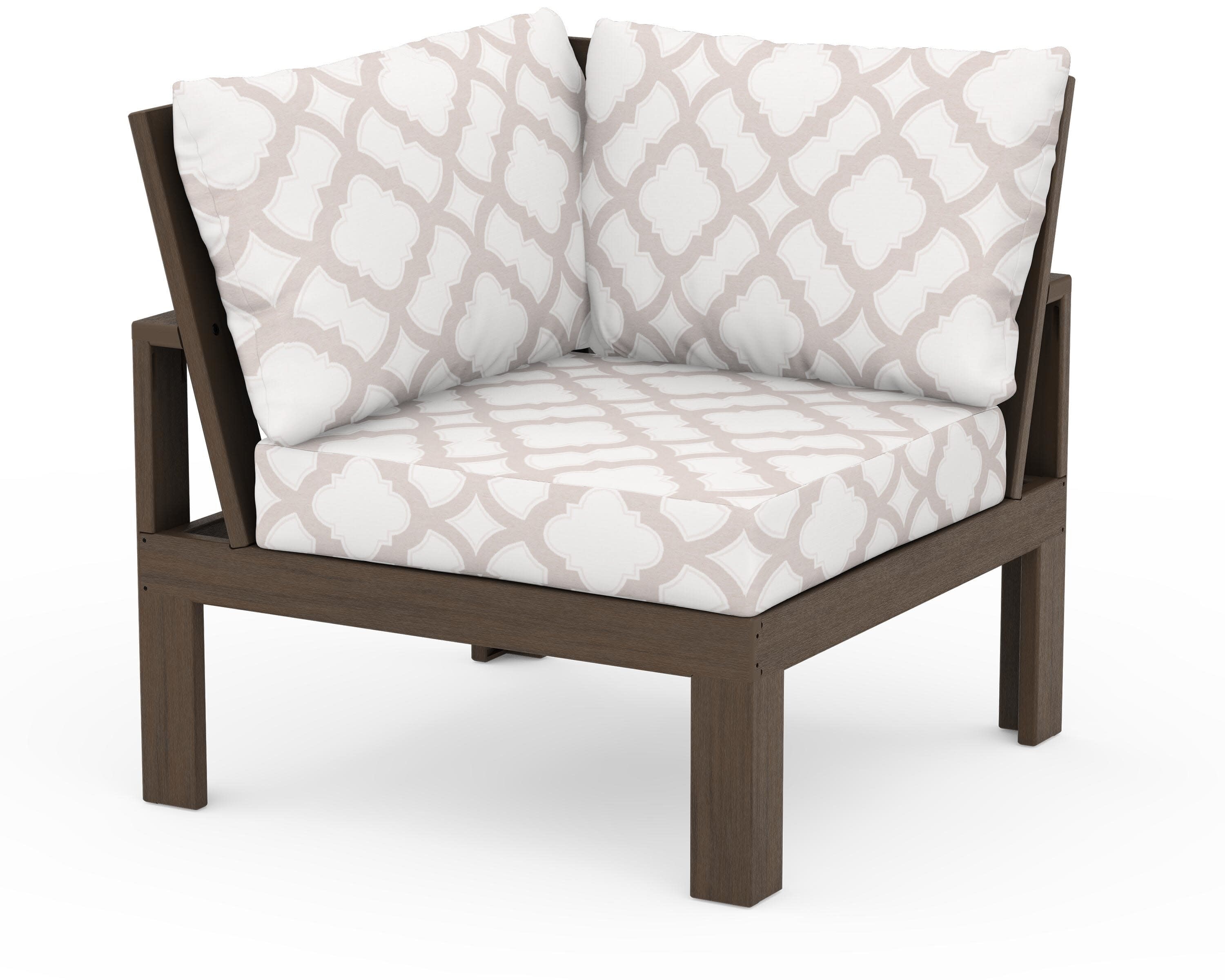 Modular Corner Chair in Kona / Trellis Dune Burlap