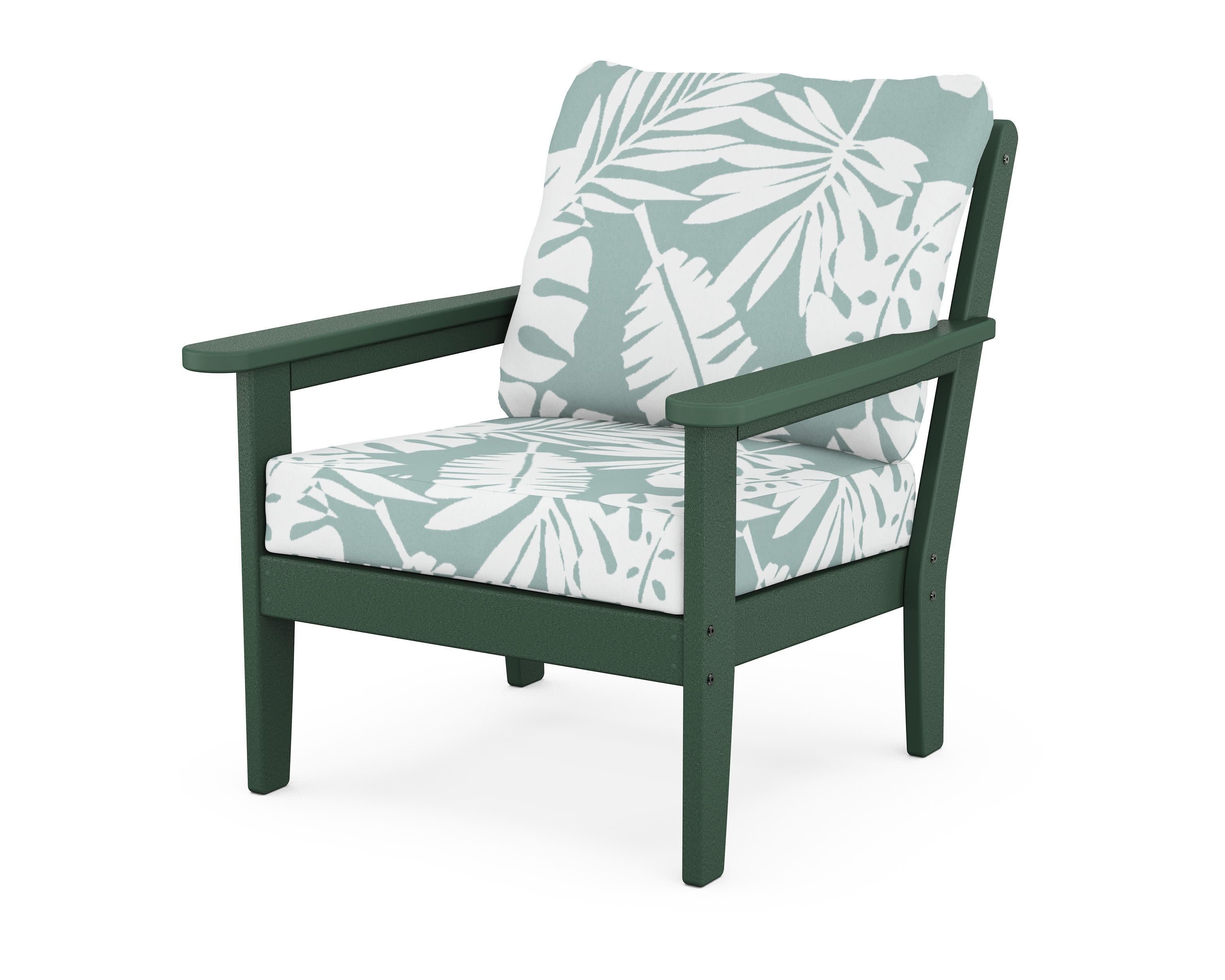 Cottage Deep Seating Chair in Green / Leaf Glacier Spa