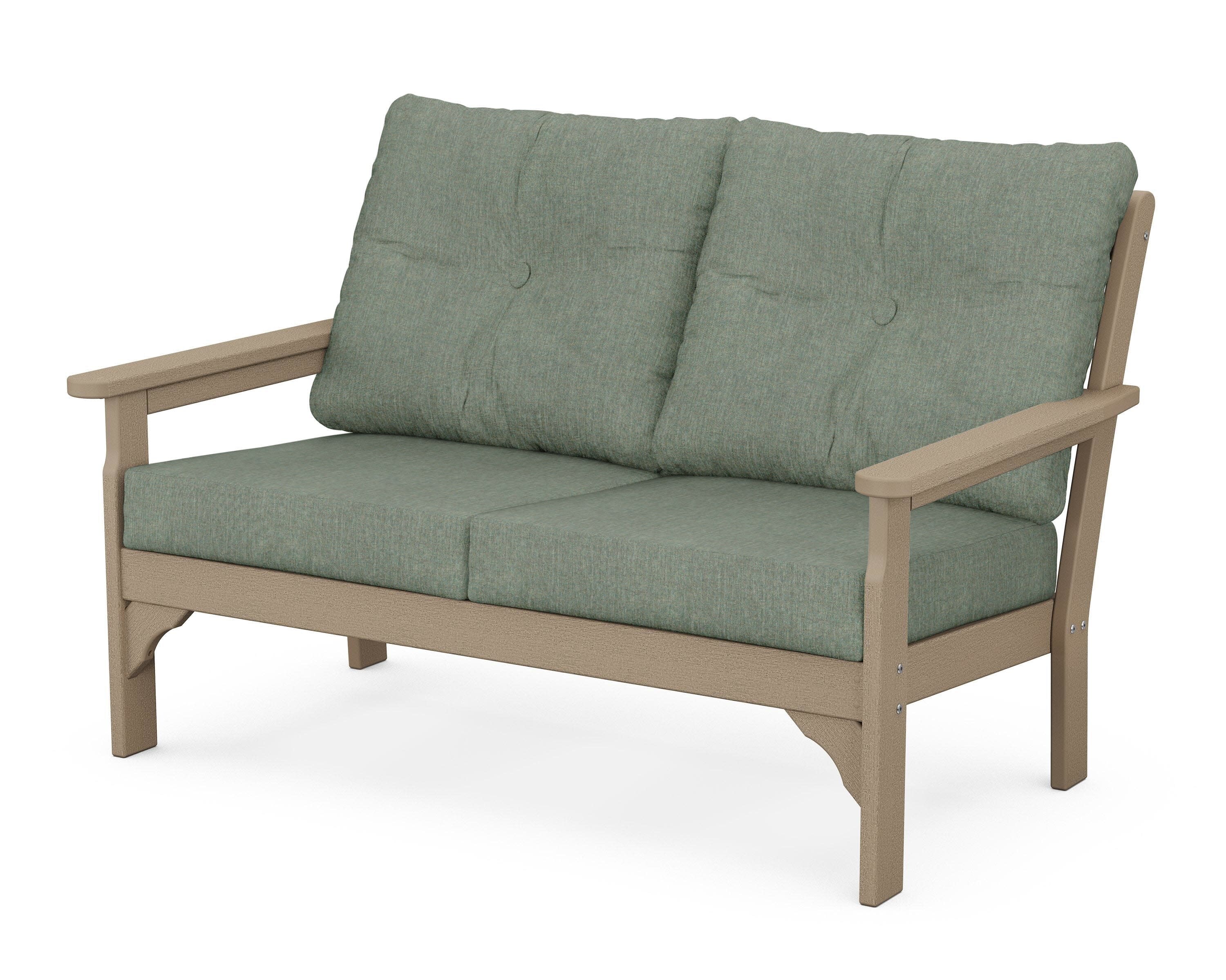 Vineyard Deep Seating Loveseat in Vintage Sahara / Cast Sage