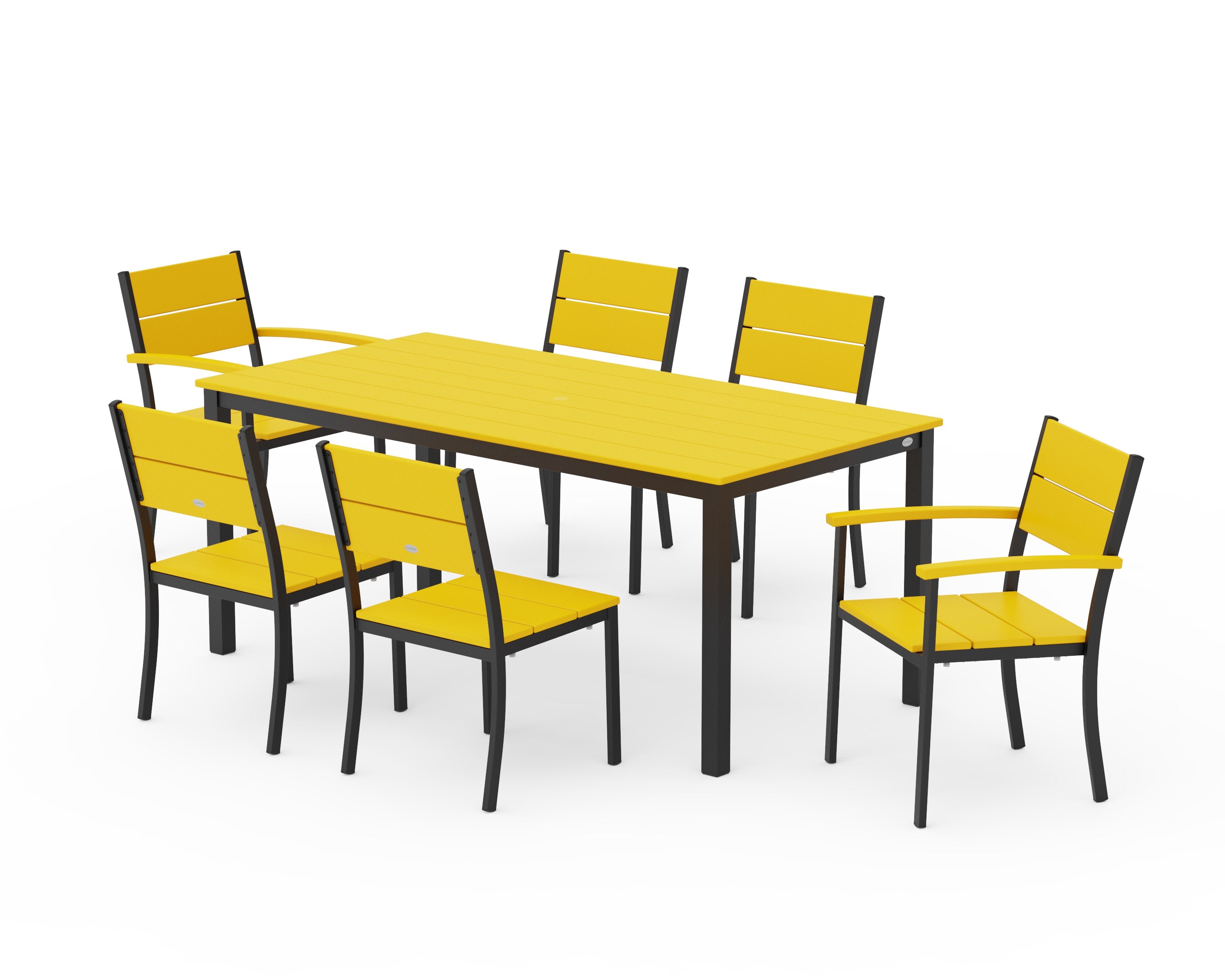 Main Street 7-Piece Dining Set in Black / Lemon