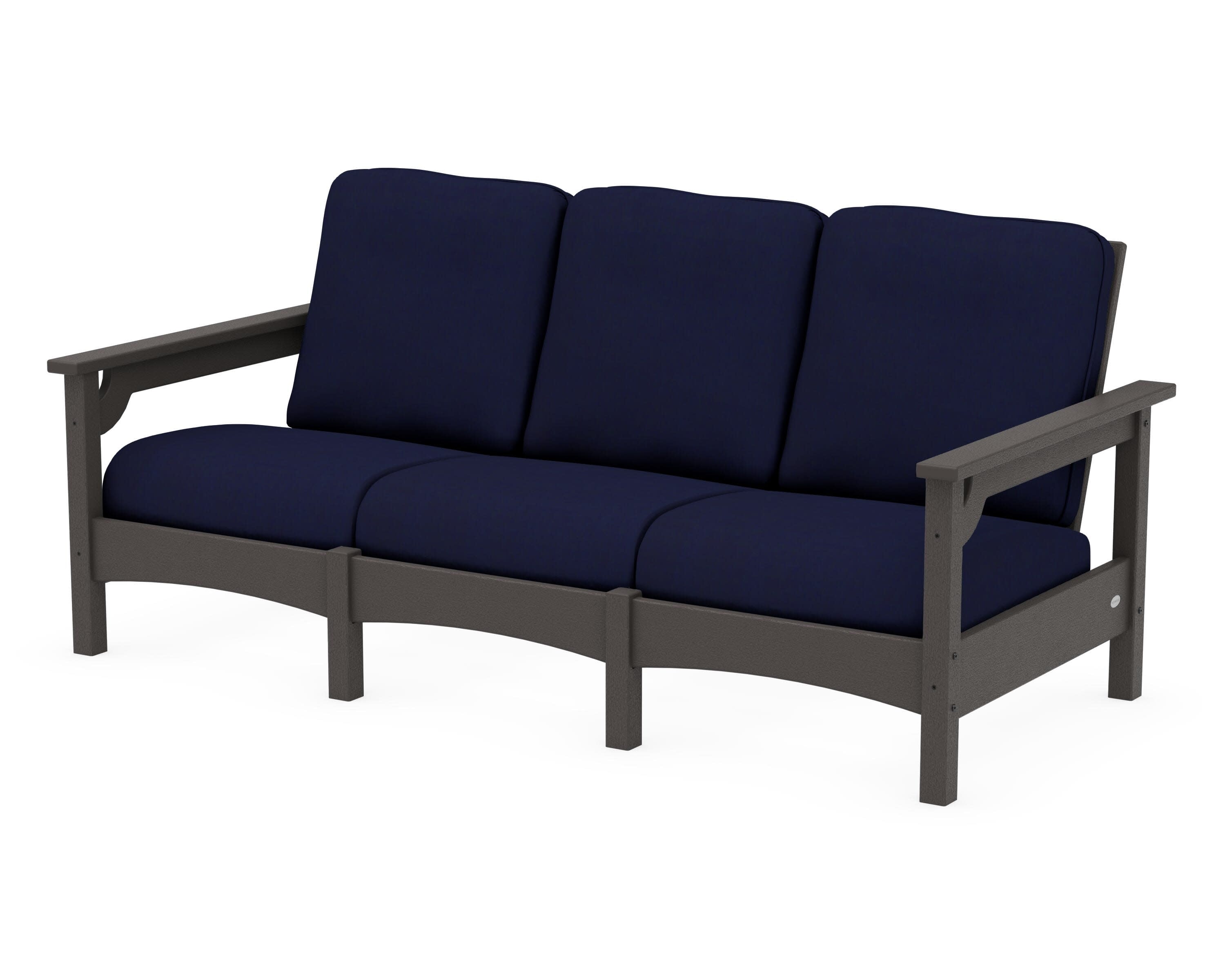 Club Sofa in Vintage Coffee / Navy