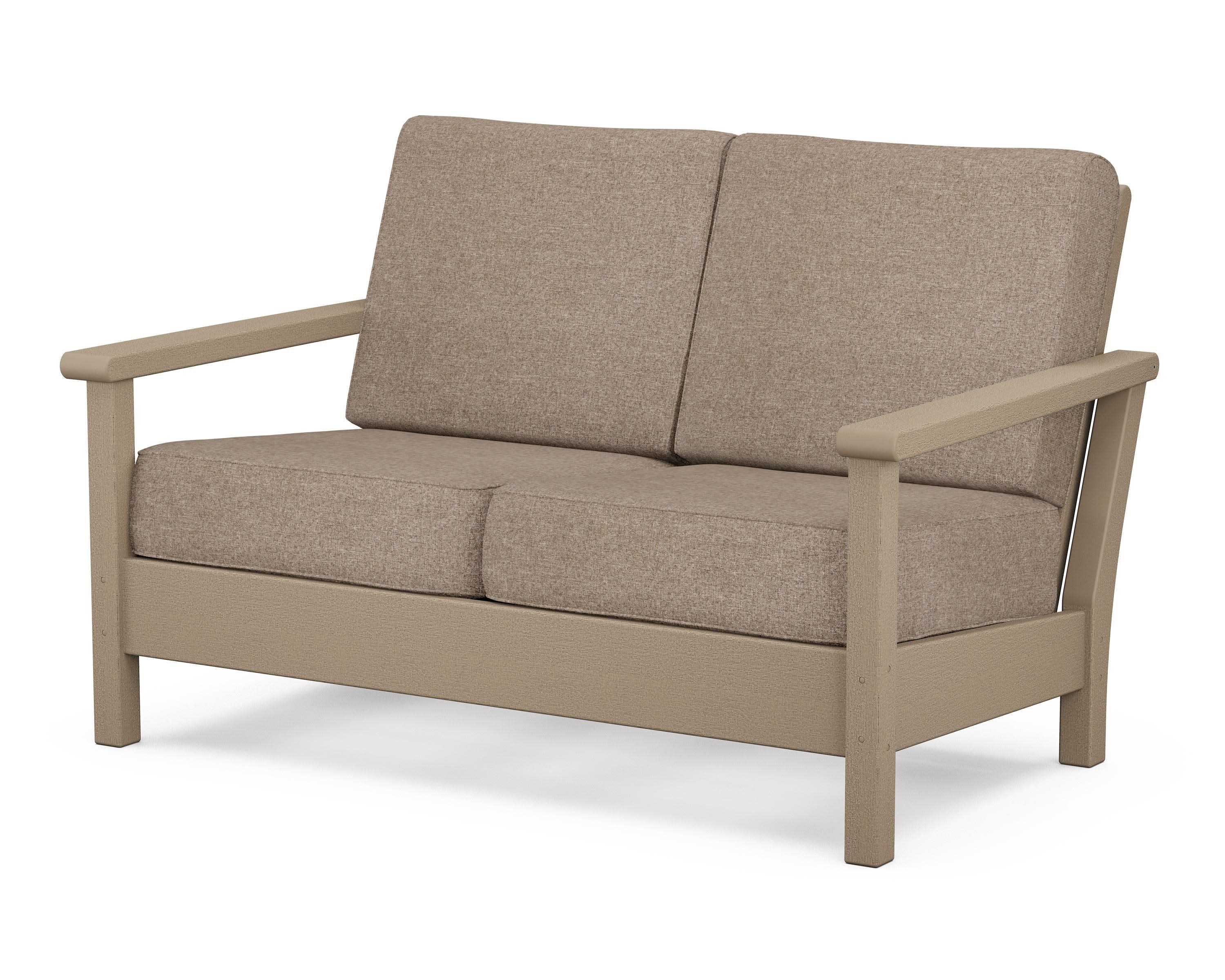 Harbour Deep Seating Loveseat in Vintage Sahara / Spiced Burlap