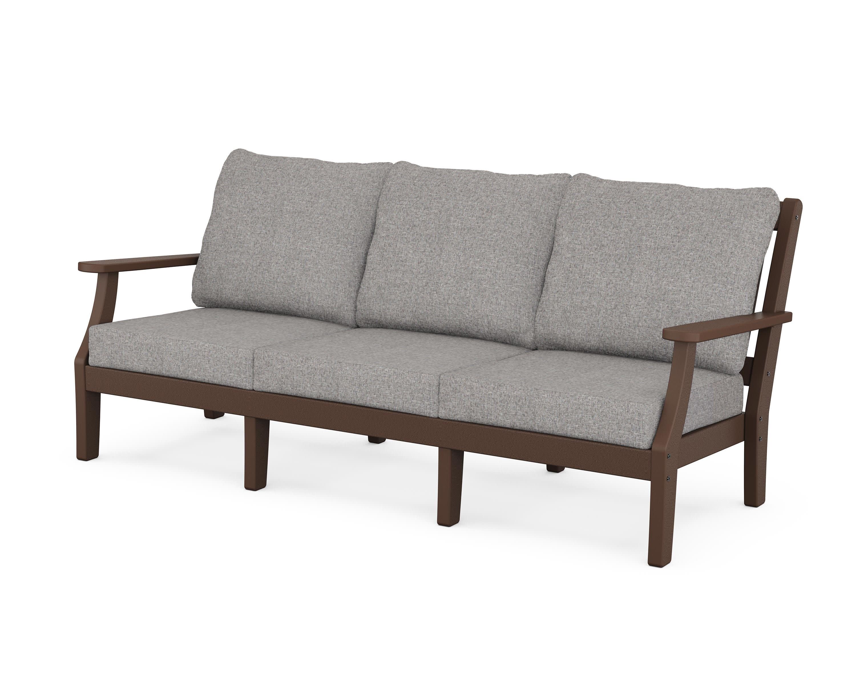 Chinoiserie Deep Seating Sofa in Mahogany / Grey Mist