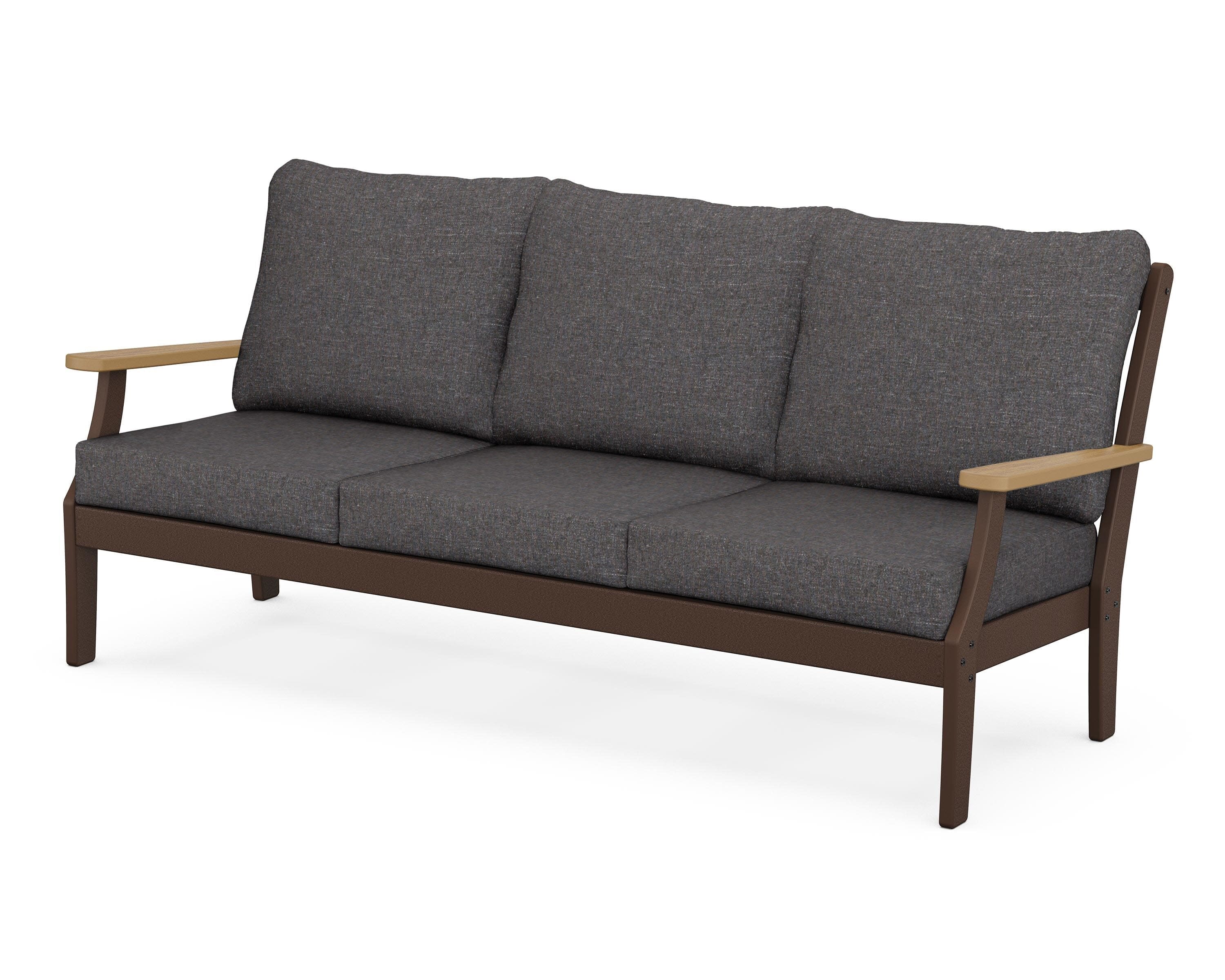Braxton Deep Seating Sofa in Mahogany / Natural / Ash Charcoal