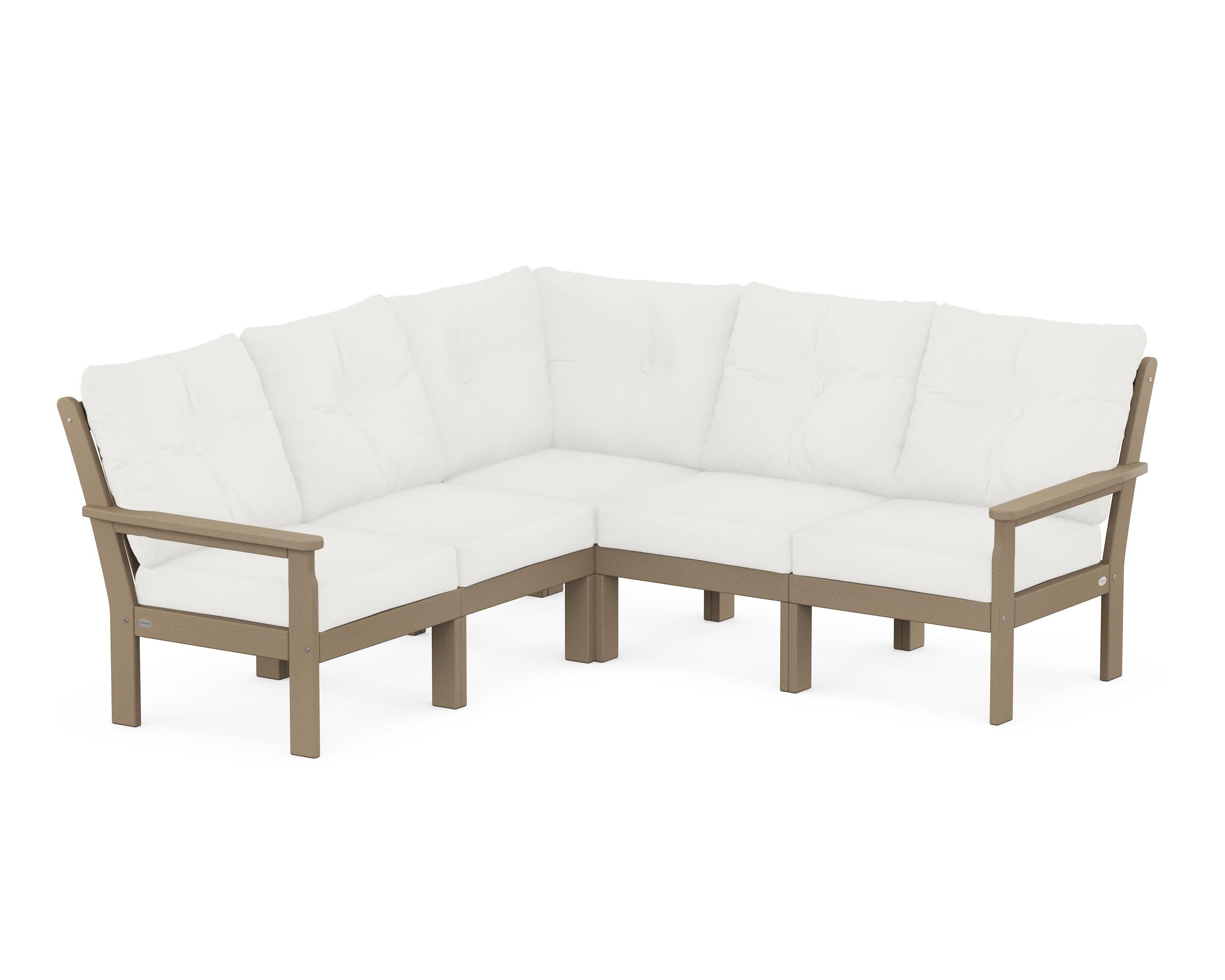 Vineyard 5-Piece Sectional in Vintage Sahara / Natural Linen