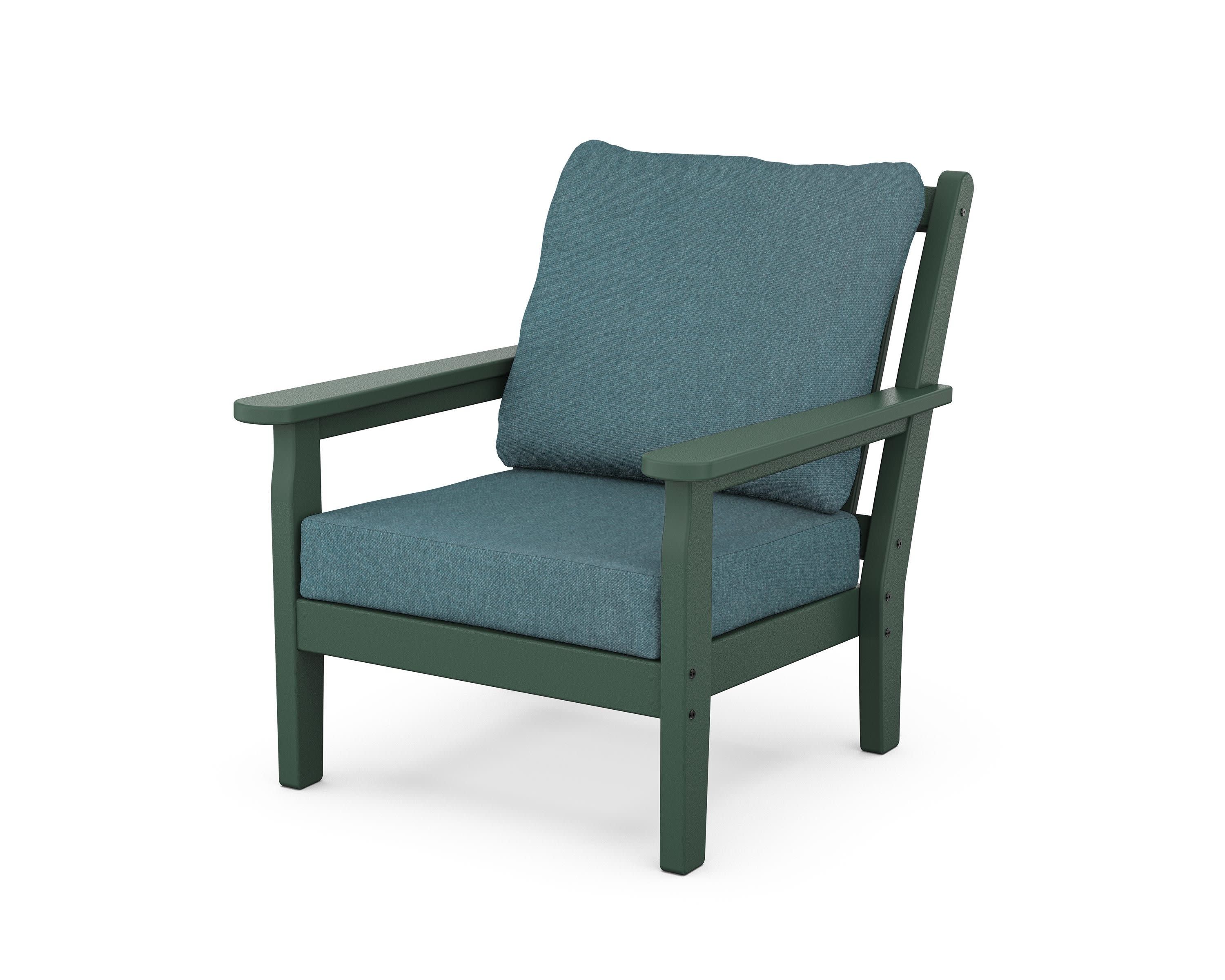 Chippendale Deep Seating Chair in Green / Ocean Teal