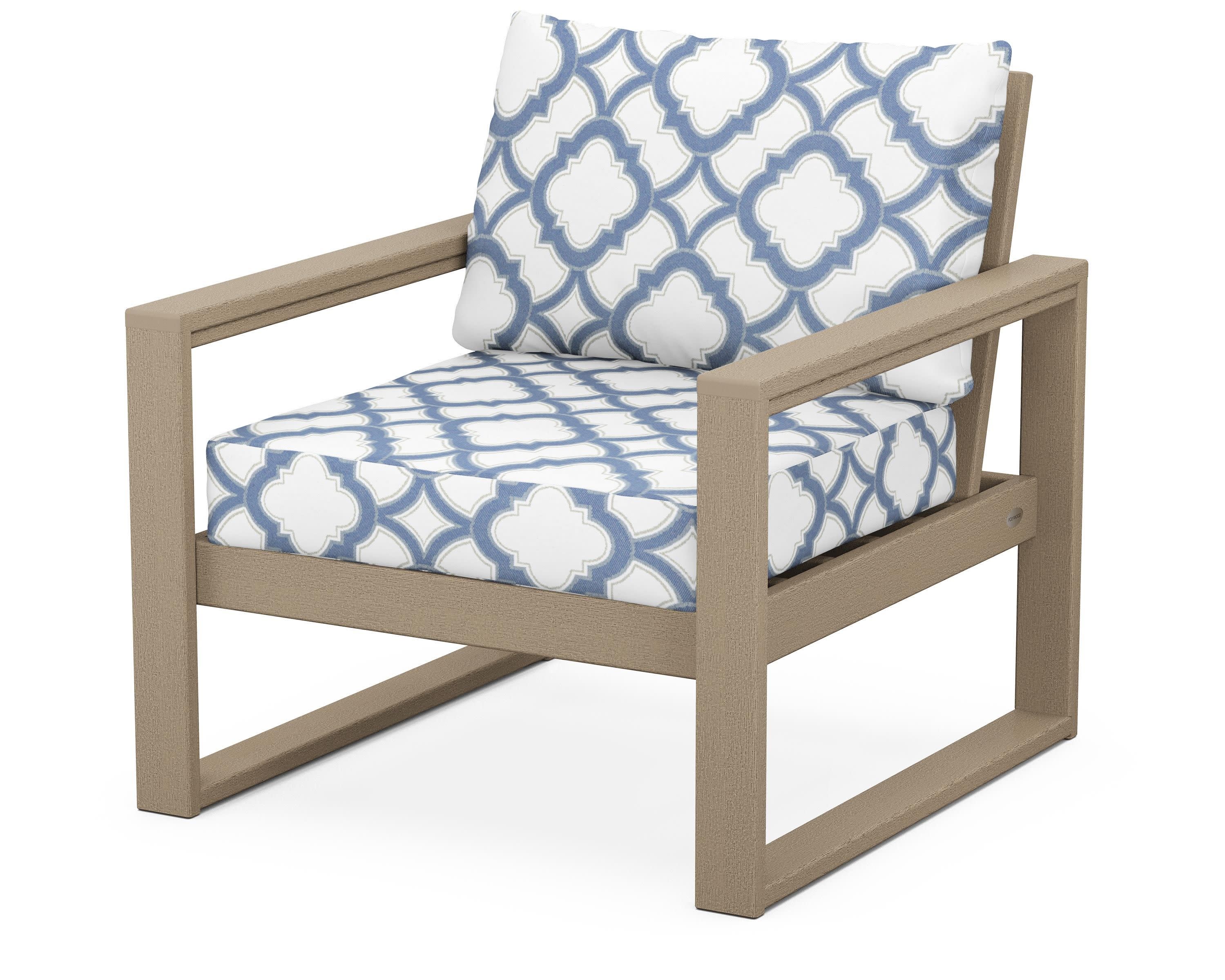 EDGE Club Chair in Vintage Sahara / Trellis Sky Blue