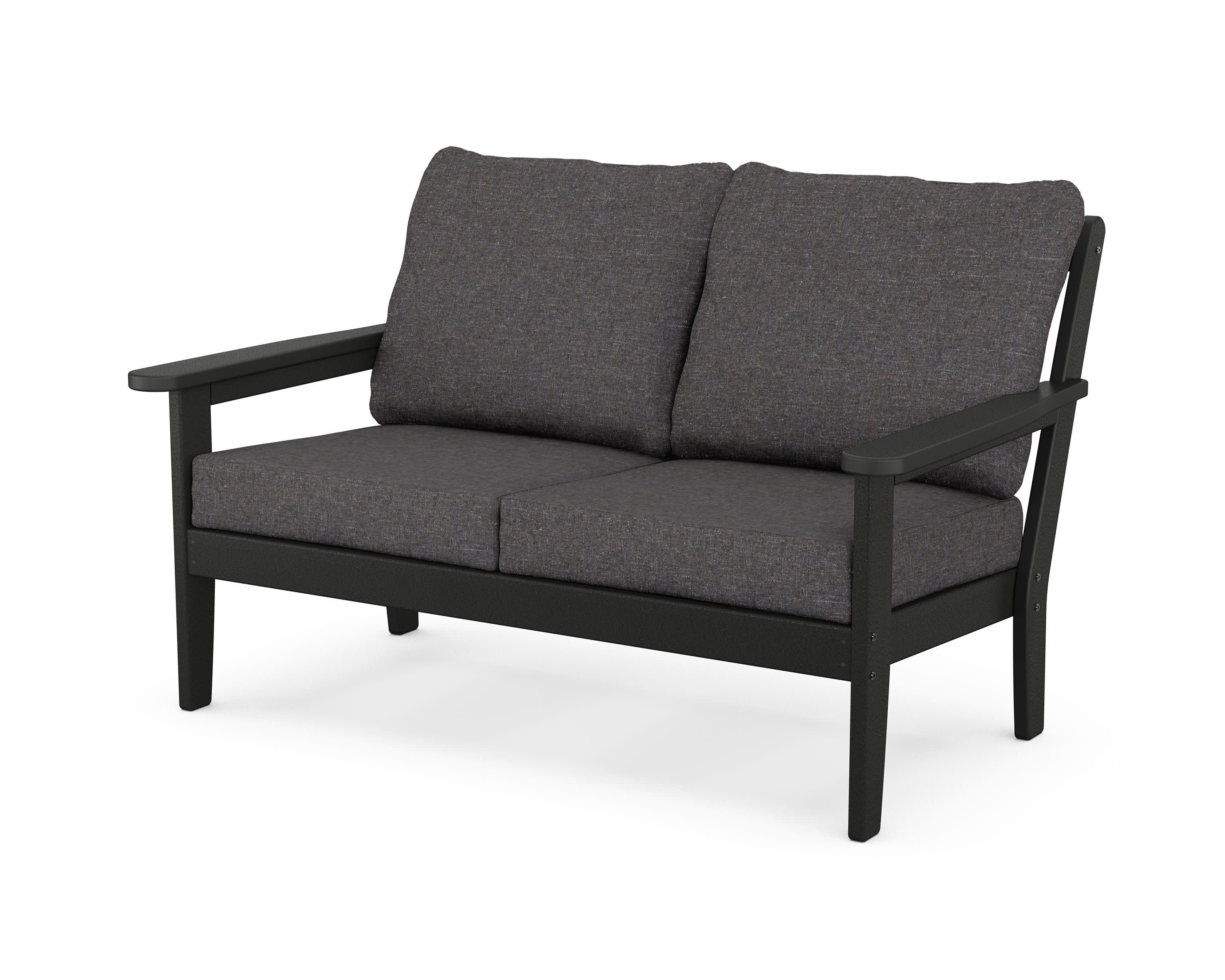 Cottage Deep Seating Loveseat in Black / Ash Charcoal
