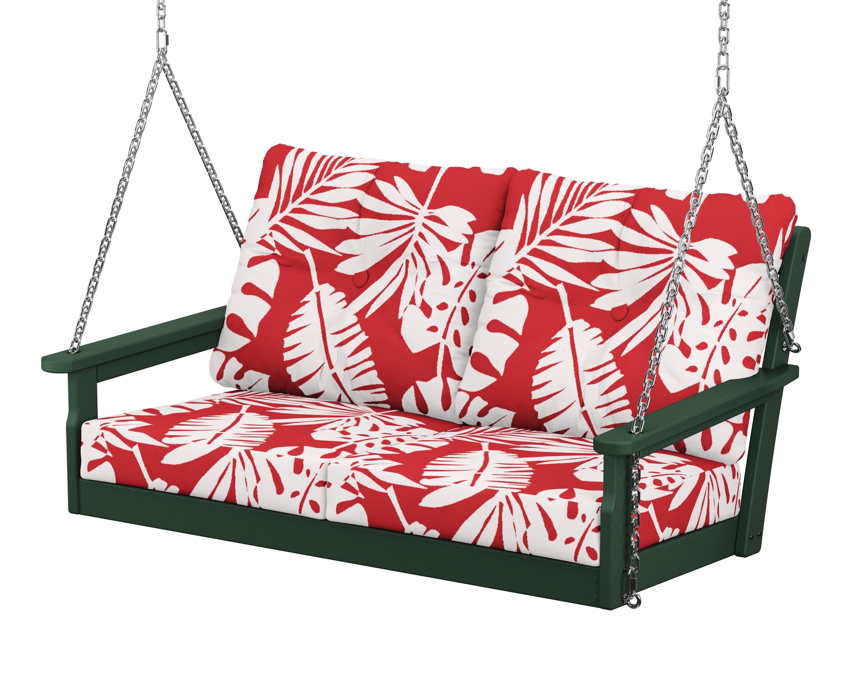 Vineyard Deep Seating Swing in Green / Leaf Crimson