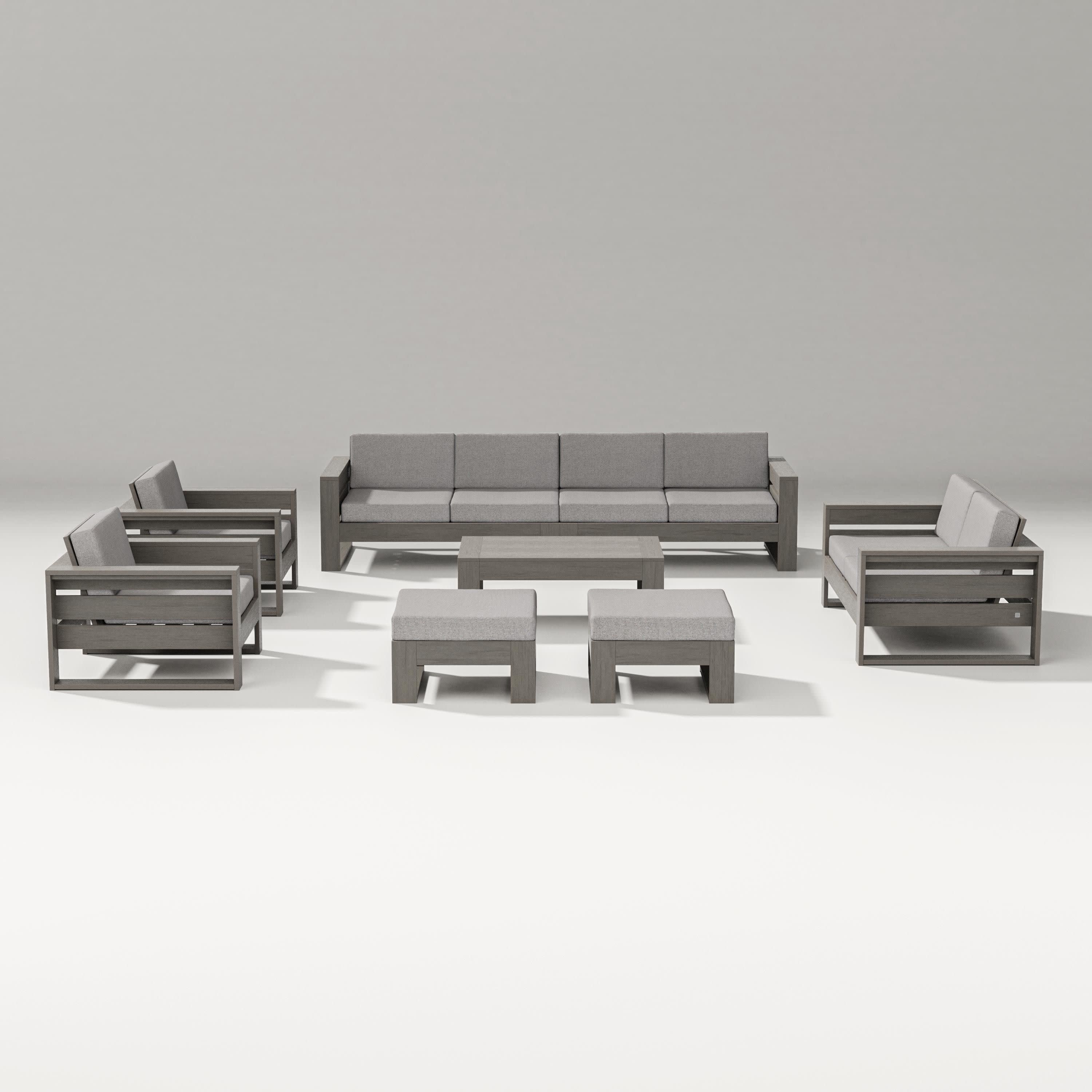 Latitude 8-Piece Lounge Sofa Set in Driftwood / Grey Mist