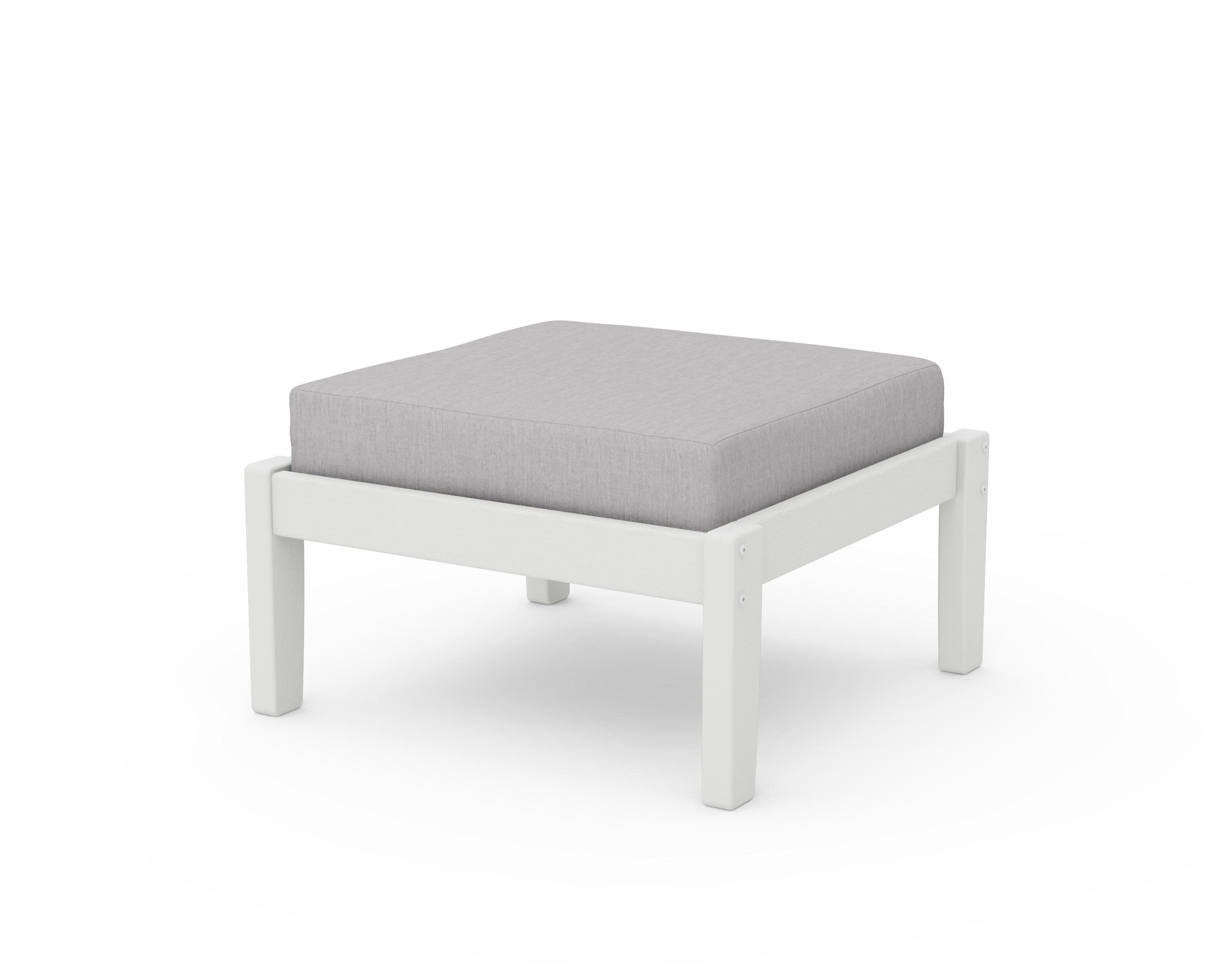 Deep Seating Ottoman in Vintage White / Granite