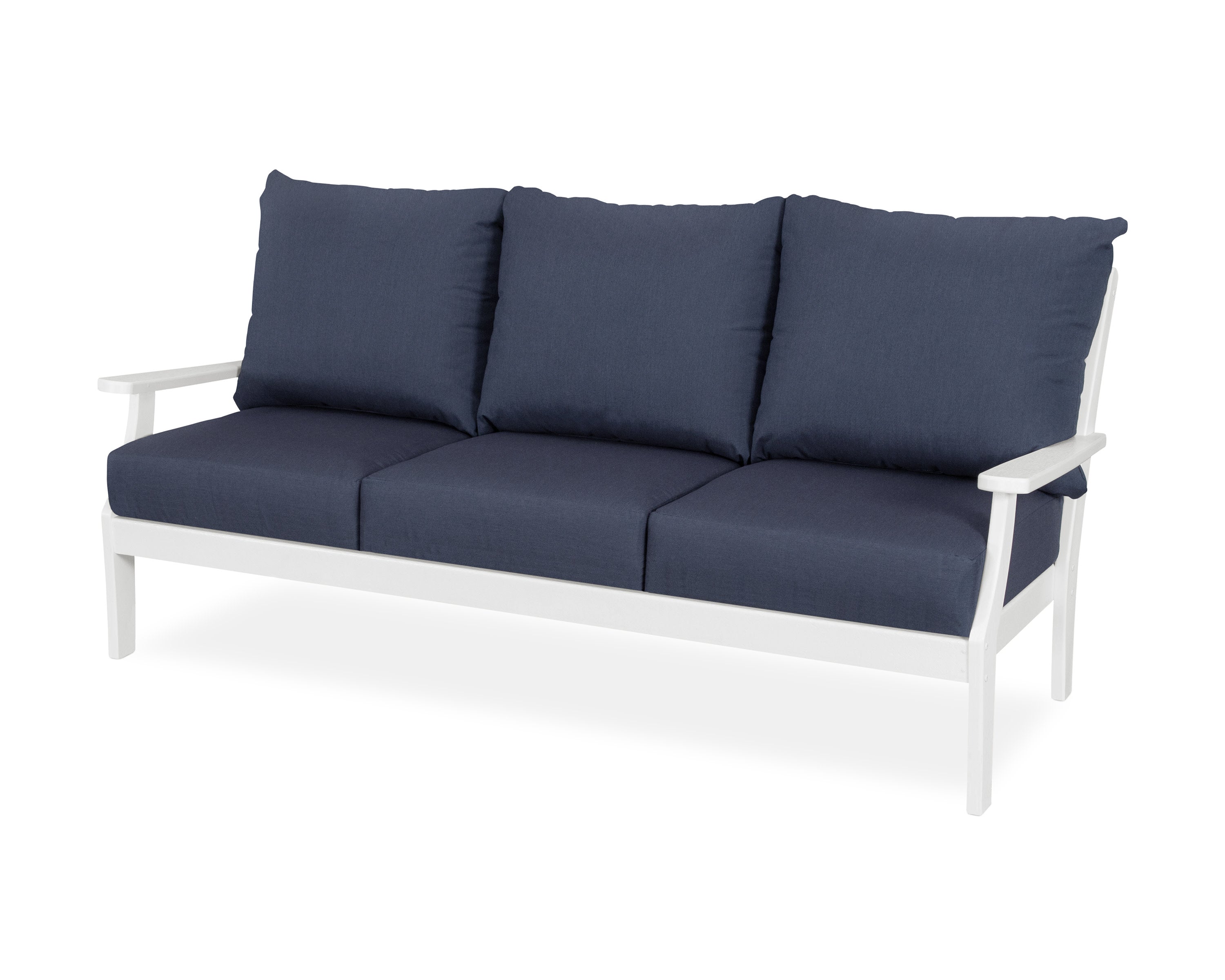 Braxton Deep Seating Sofa in White / Spectrum Indigo