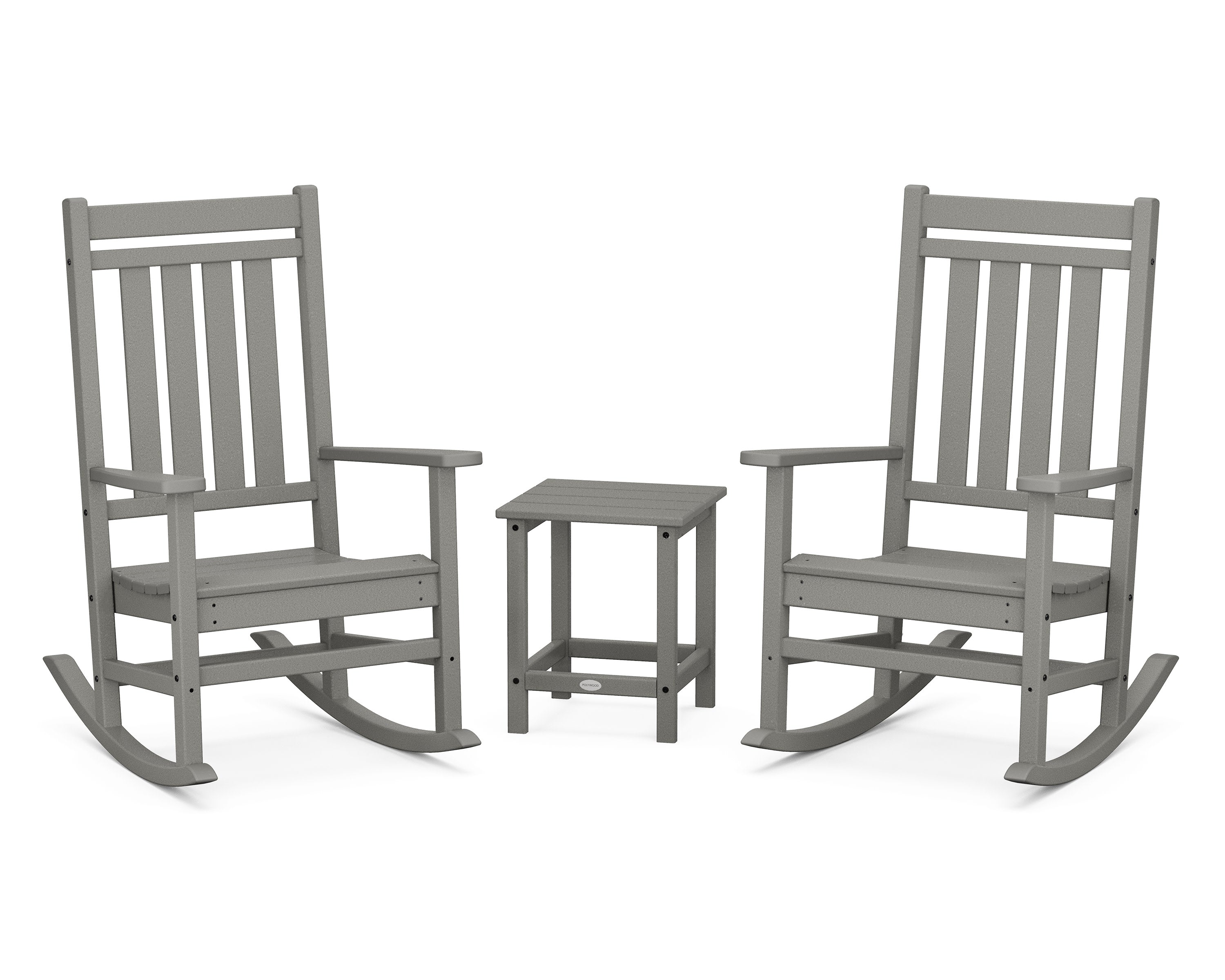 Estate 3-Piece Rocking Chair Set with Long Island 18" Side Table in Slate Grey