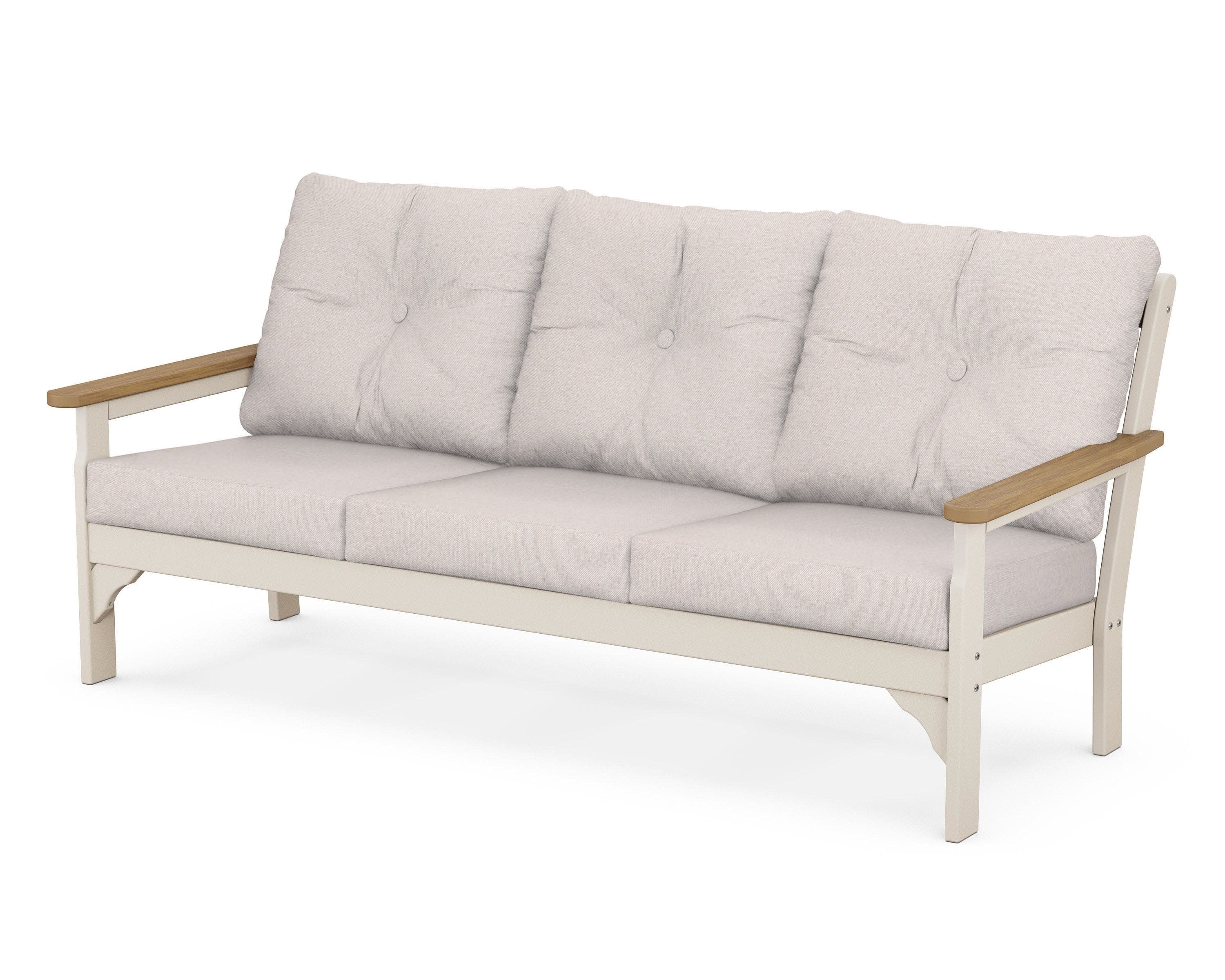 Vineyard Deep Seating Sofa in Sand / Natural / Dune Burlap