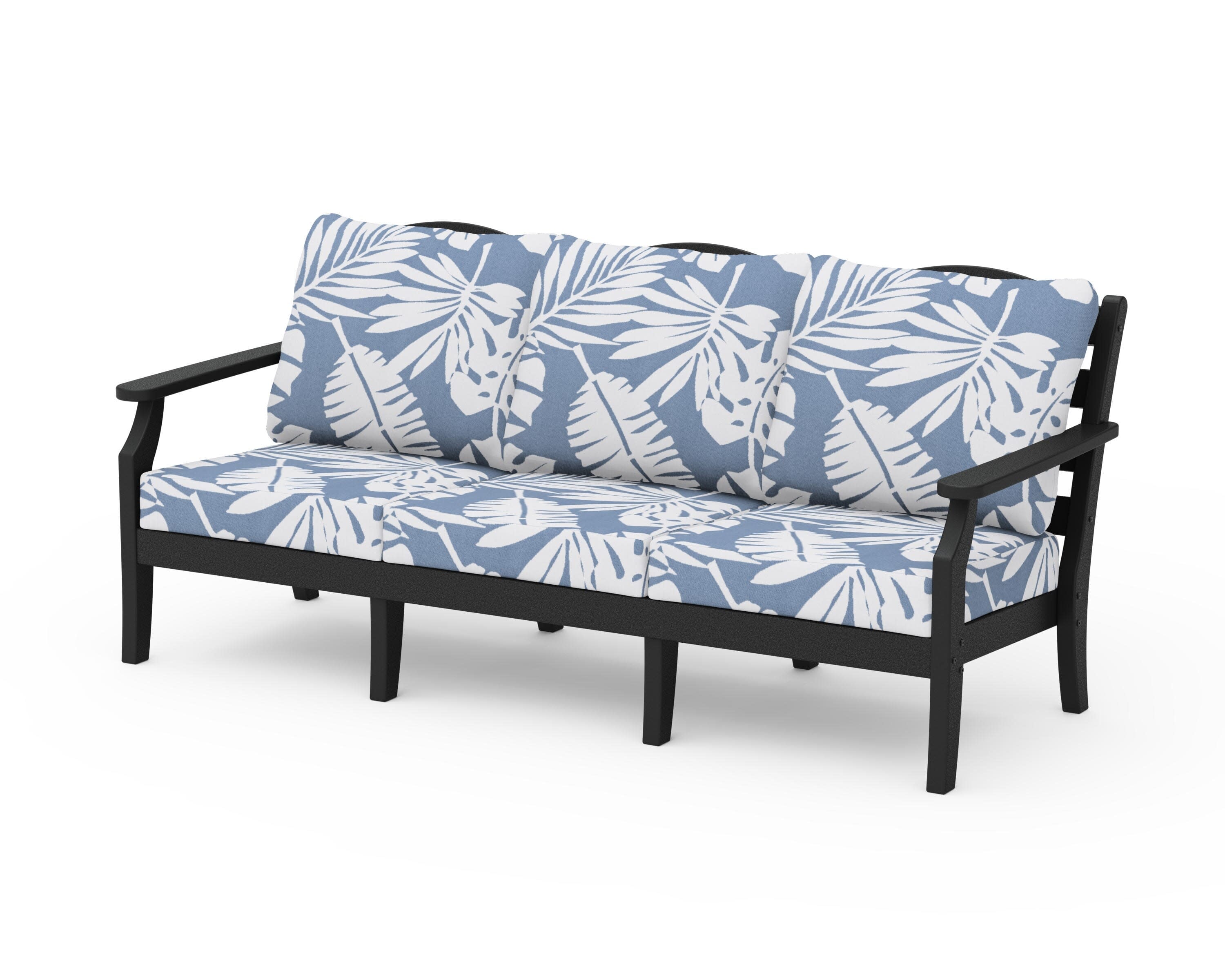 Savannah Deep Seating Sofa in Black / Leaf Sky Blue