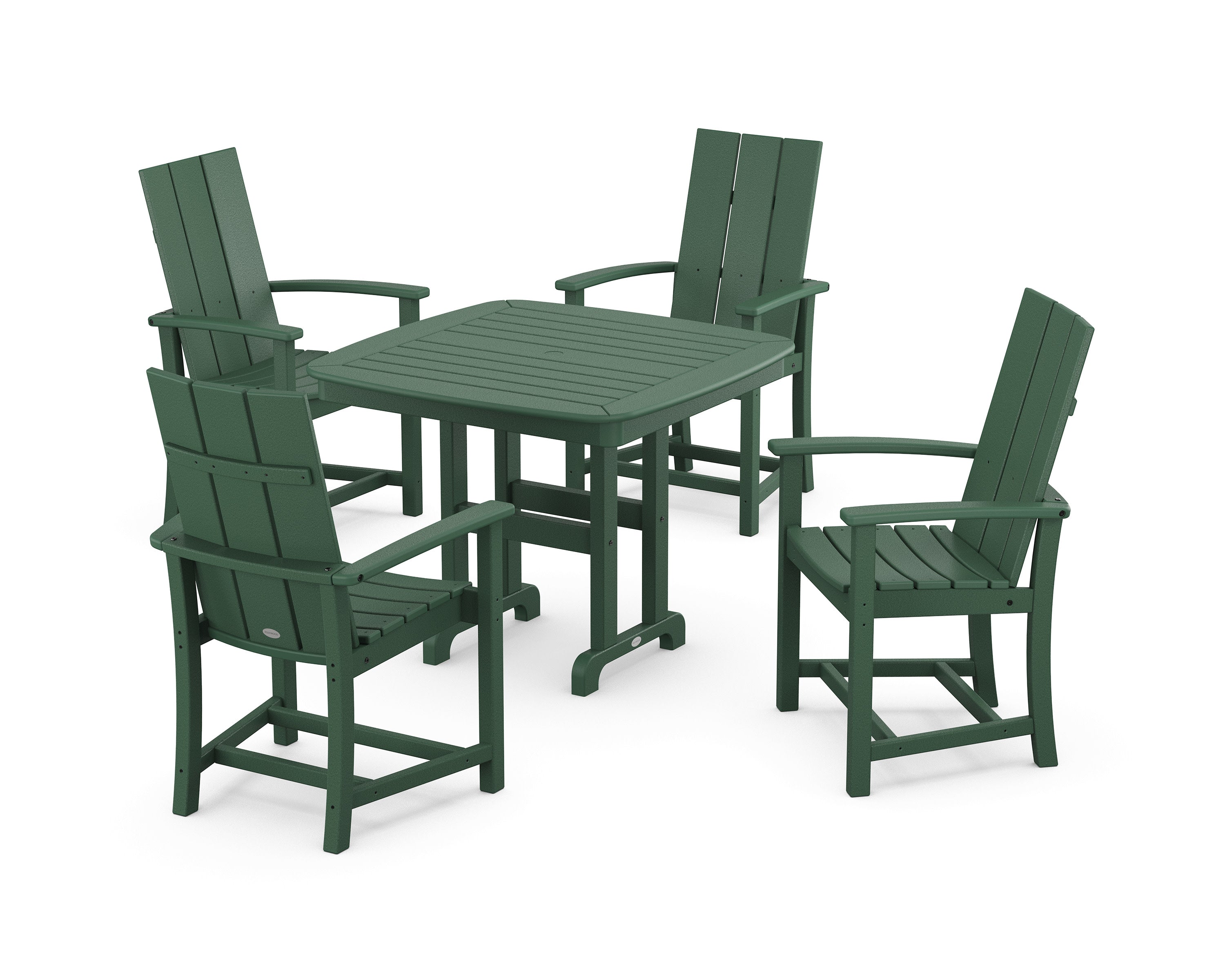 Modern Adirondack 5-Piece Dining Set in Green
