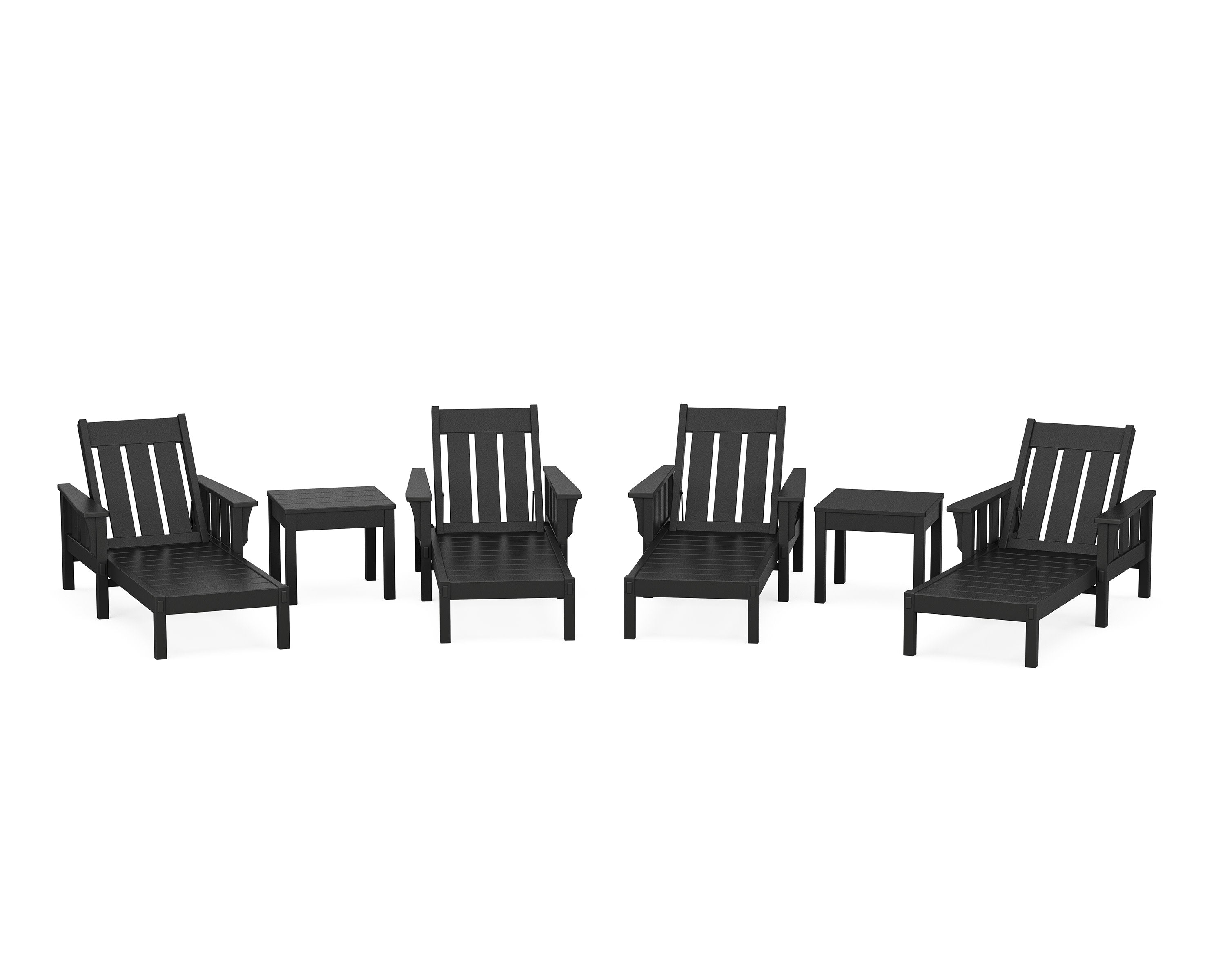 Acadia 6-Piece Chaise Set in Black