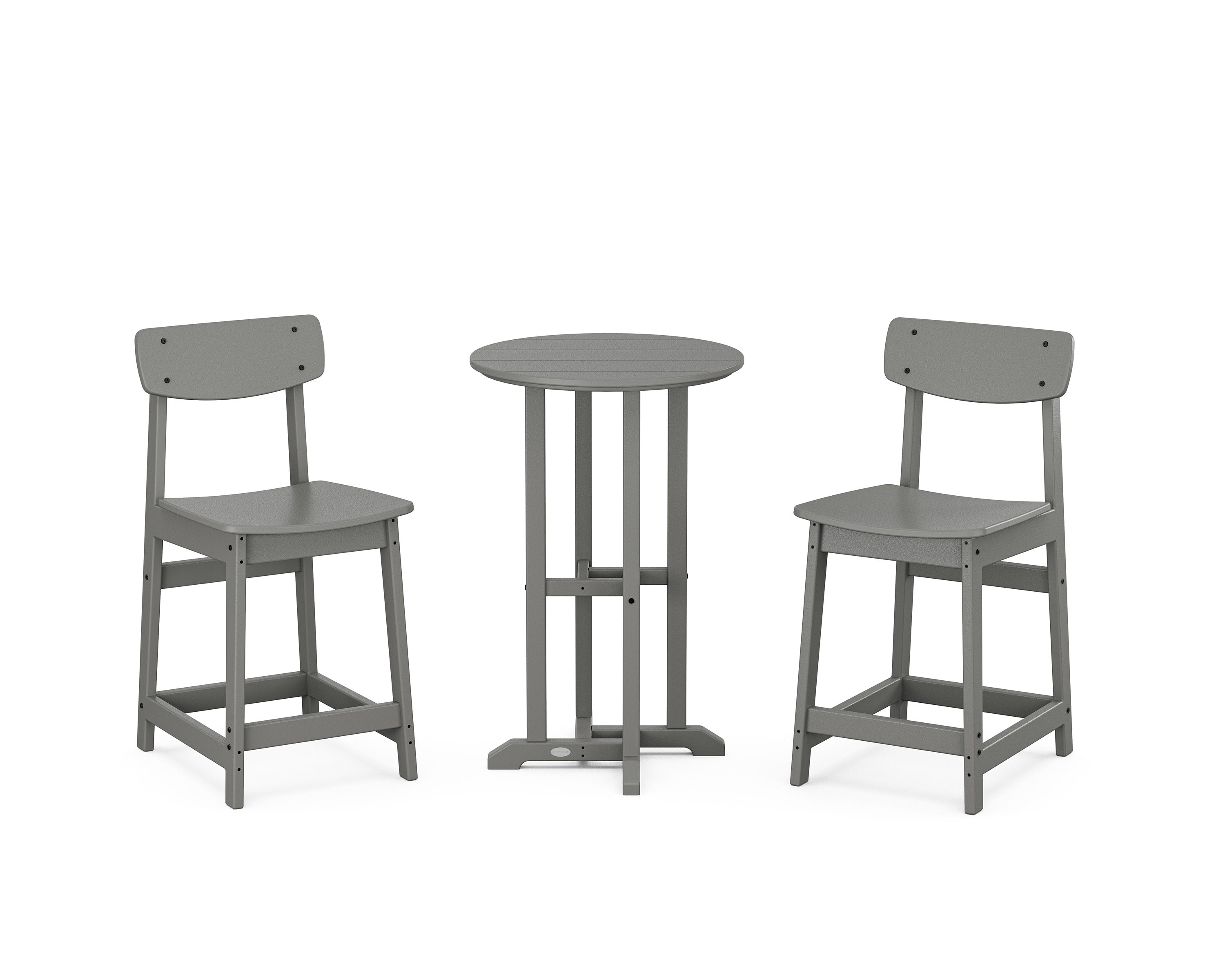 Modern Studio Urban Chair 3-Piece Bistro Counter Set in Slate Grey