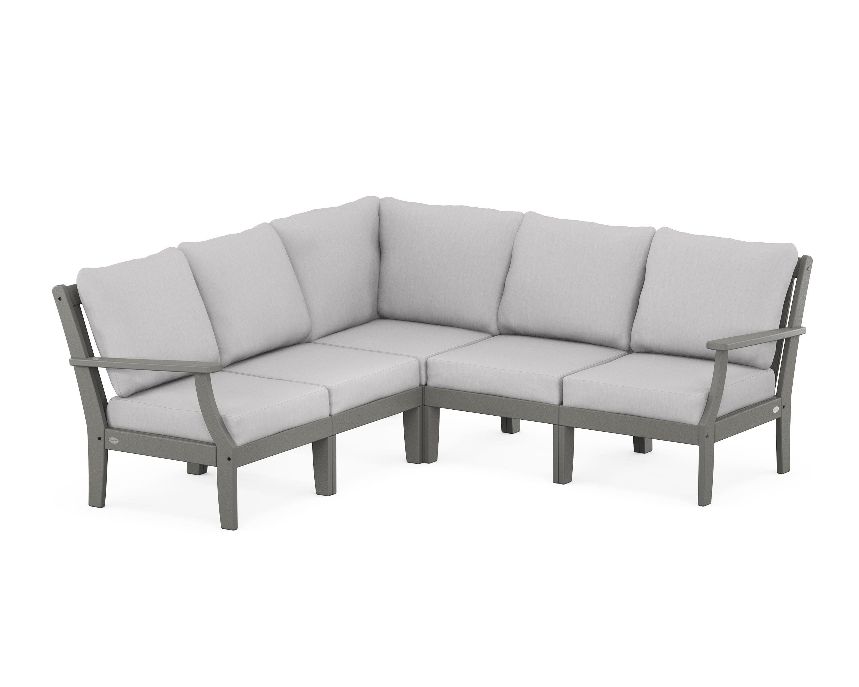 Braxton Modular 5-Piece Deep Seating Set in Slate Grey / Granite