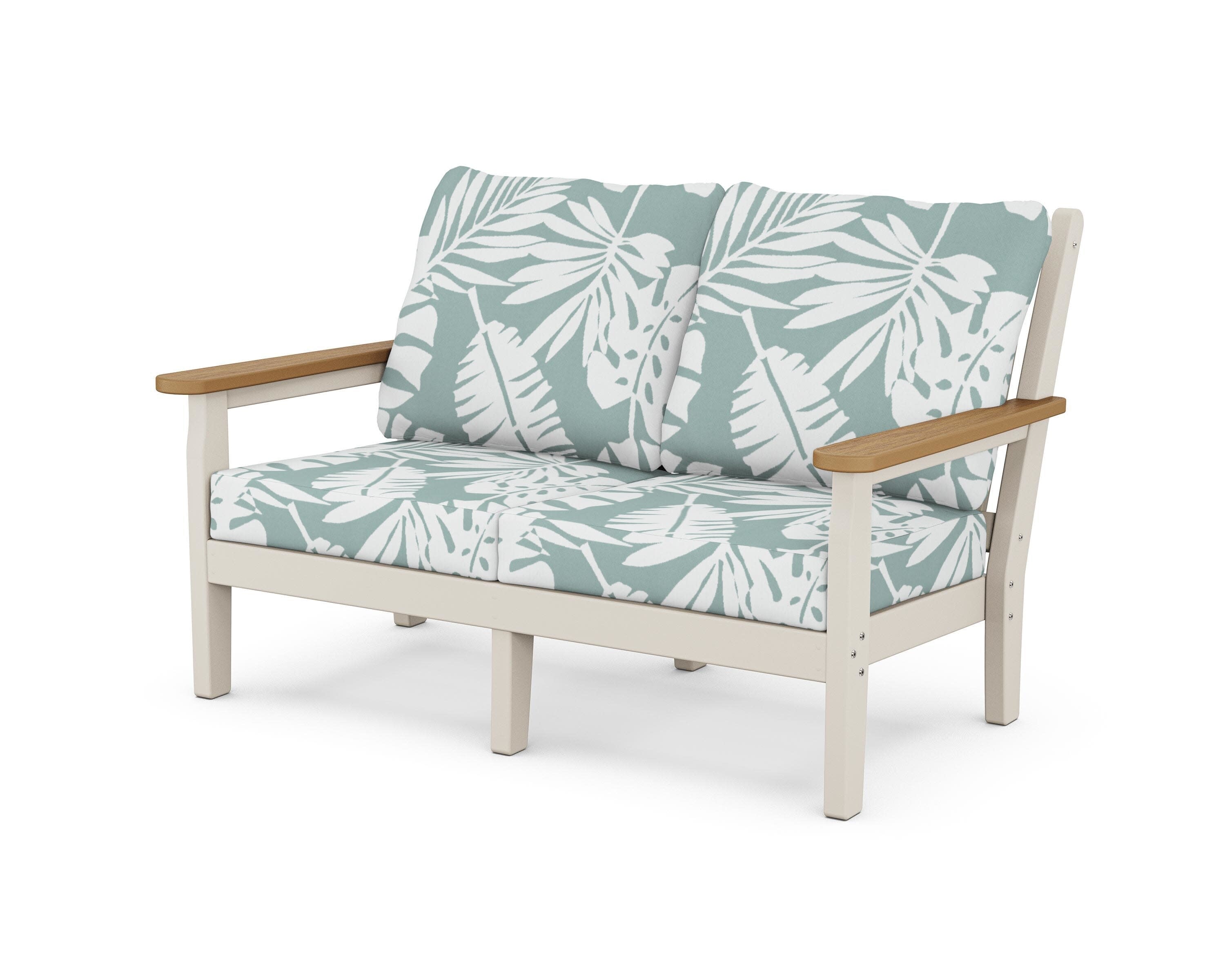 Chippendale Deep Seating Loveseat in Sand / Natural / Leaf Glacier Spa