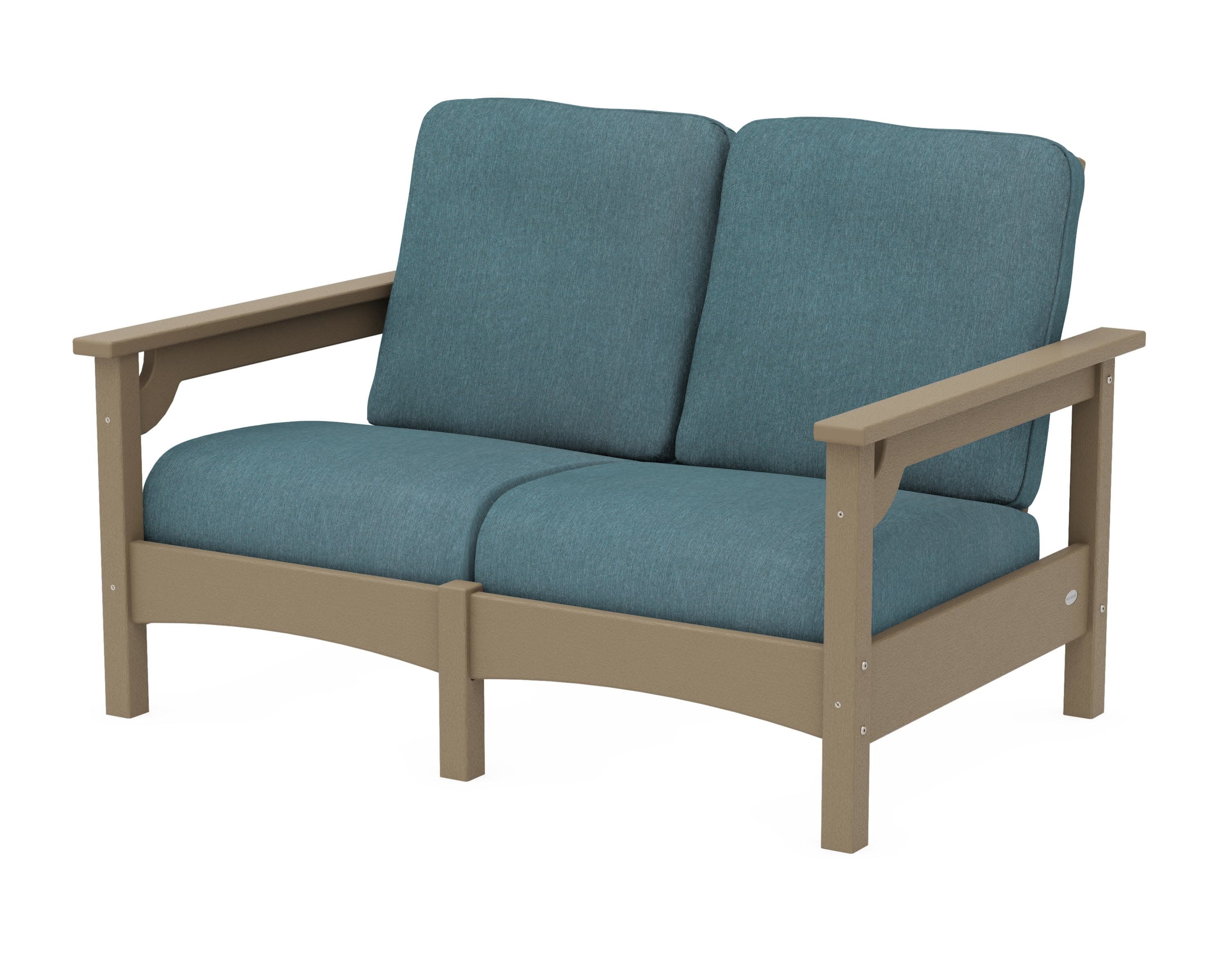 Club Loveseat in Vintage Sahara / Ocean Teal