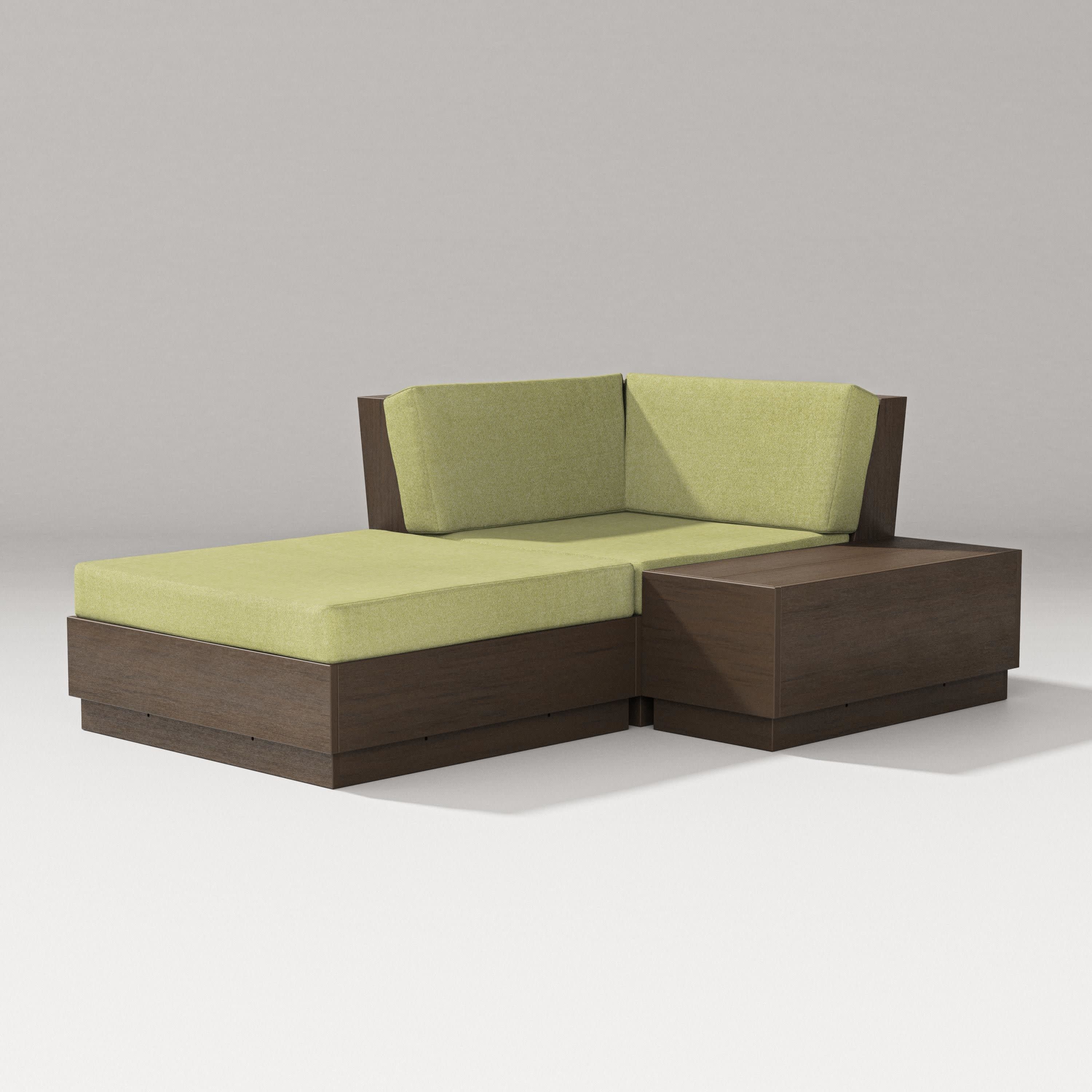 Elevate Corner Chaise in Kona / Chartreuse Boucle