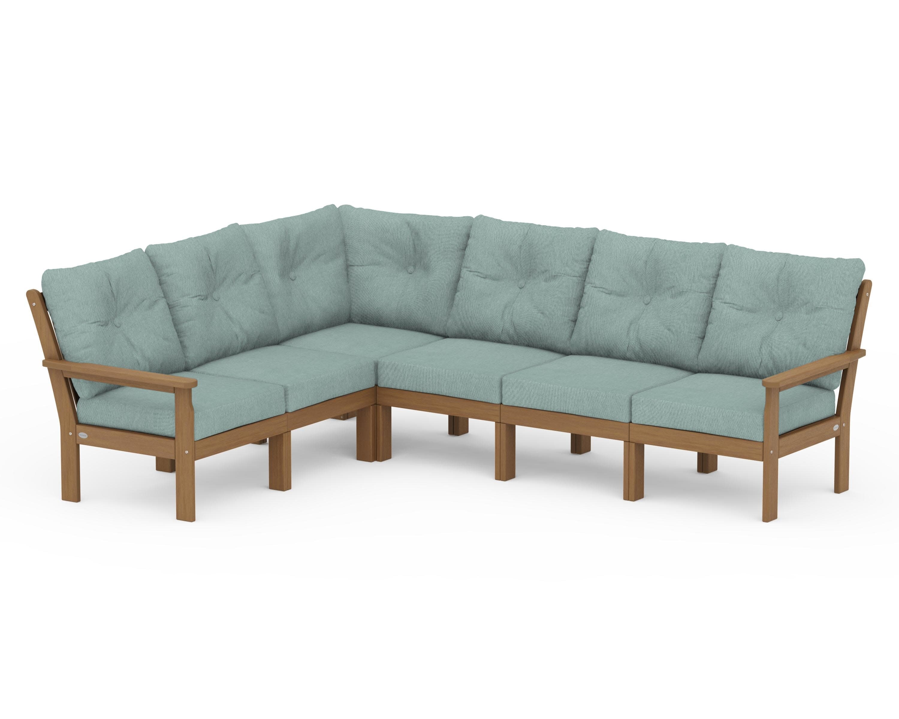 Vineyard 6-Piece Sectional in Natural / Glacier Spa