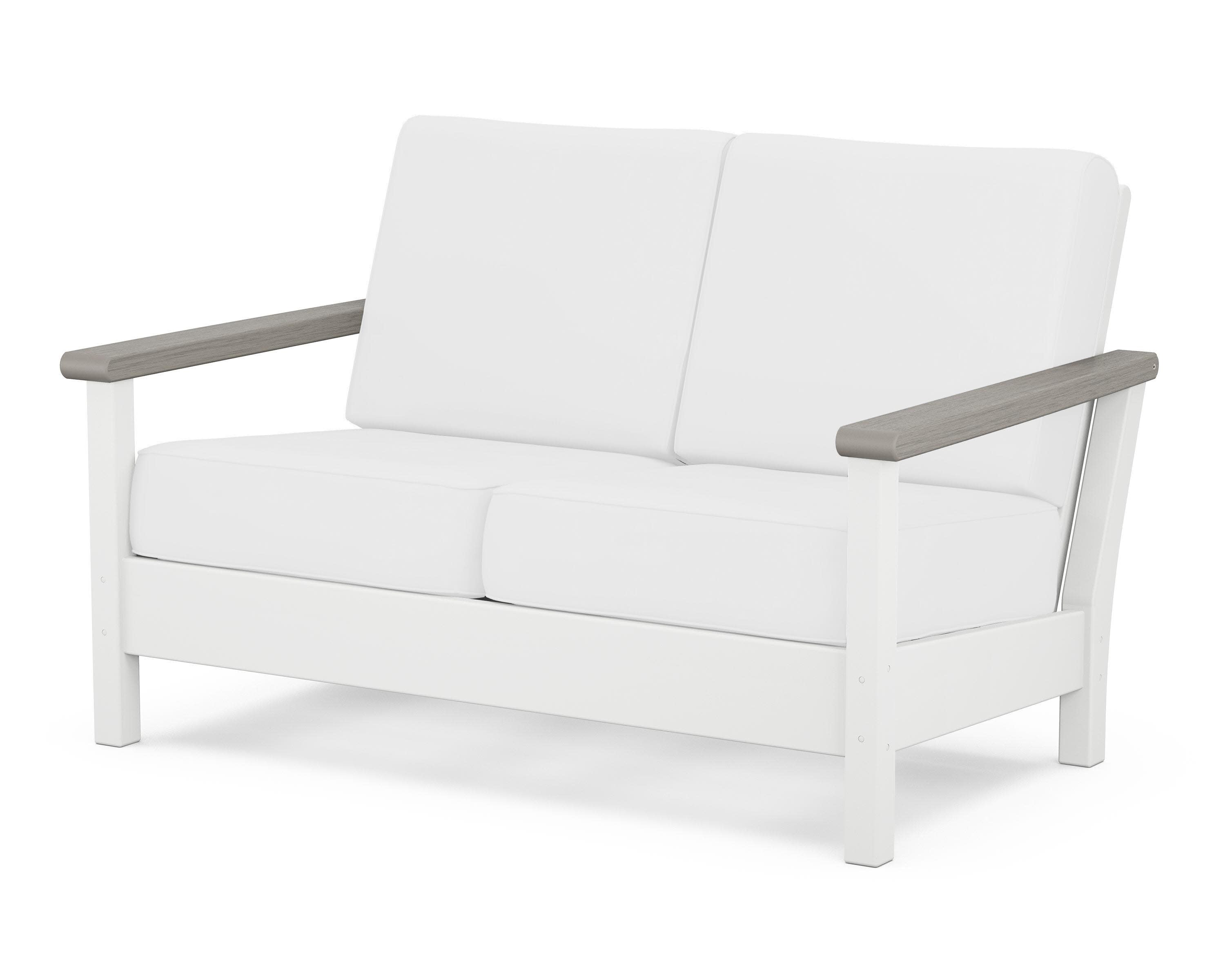 Harbour Deep Seating Loveseat in White / Driftwood / Natural