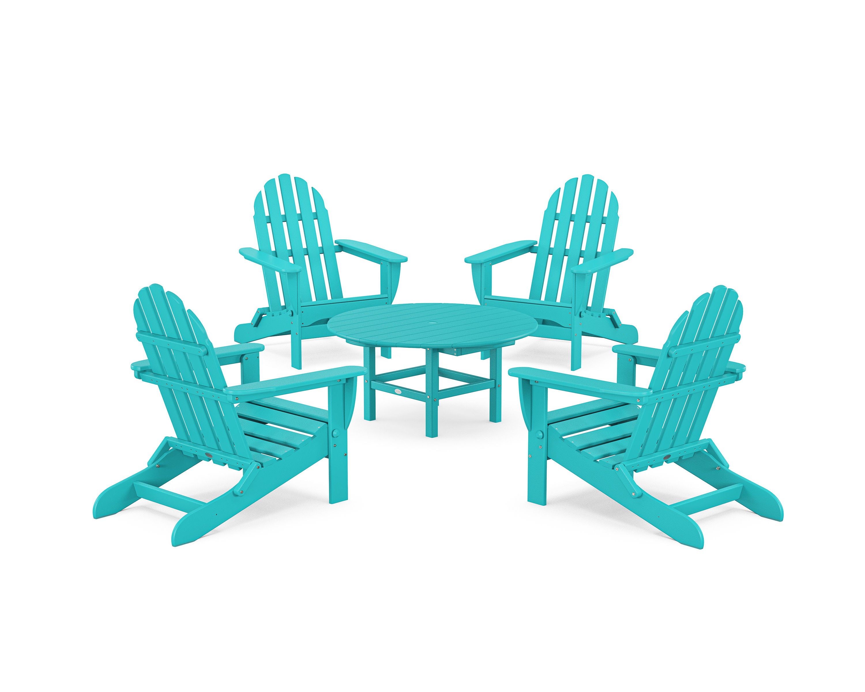 Classic Folding Adirondack 5-Piece Conversation Group in Aruba