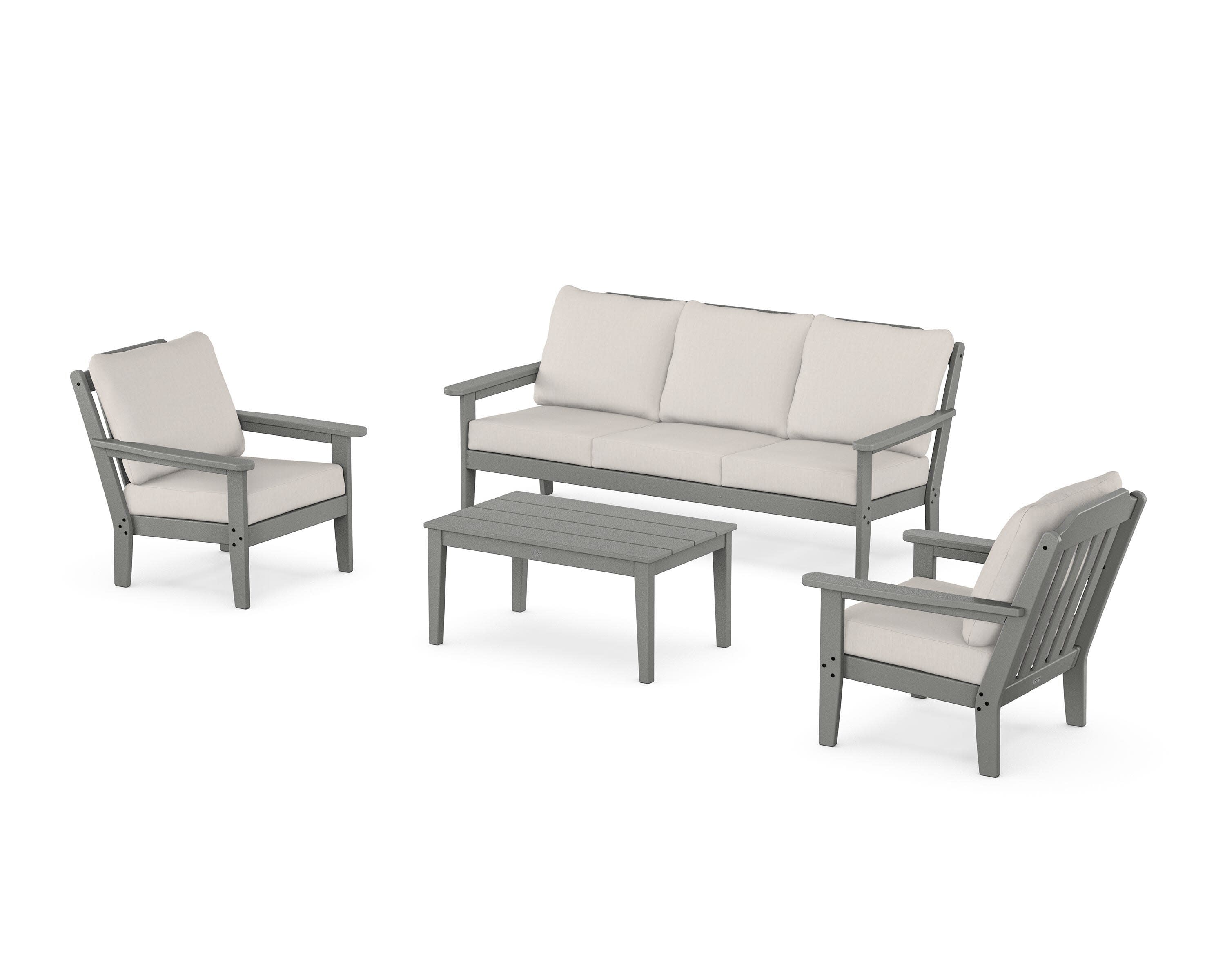 Cottage 4-Piece Deep Seating Set with Sofa in Slate Grey / Cast Ash