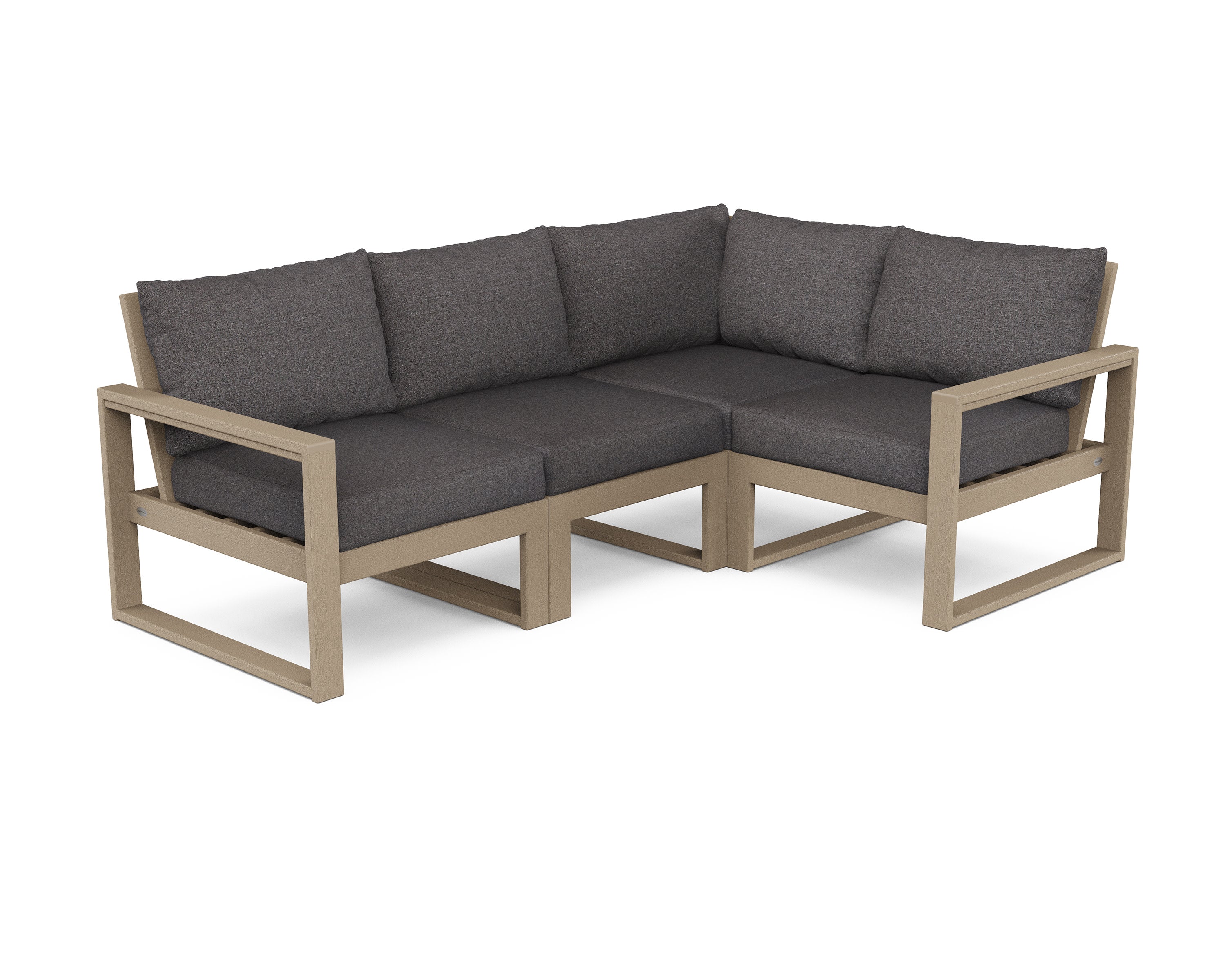 EDGE 4-Piece Modular Deep Seating Set in Vintage Sahara / Ash Charcoal