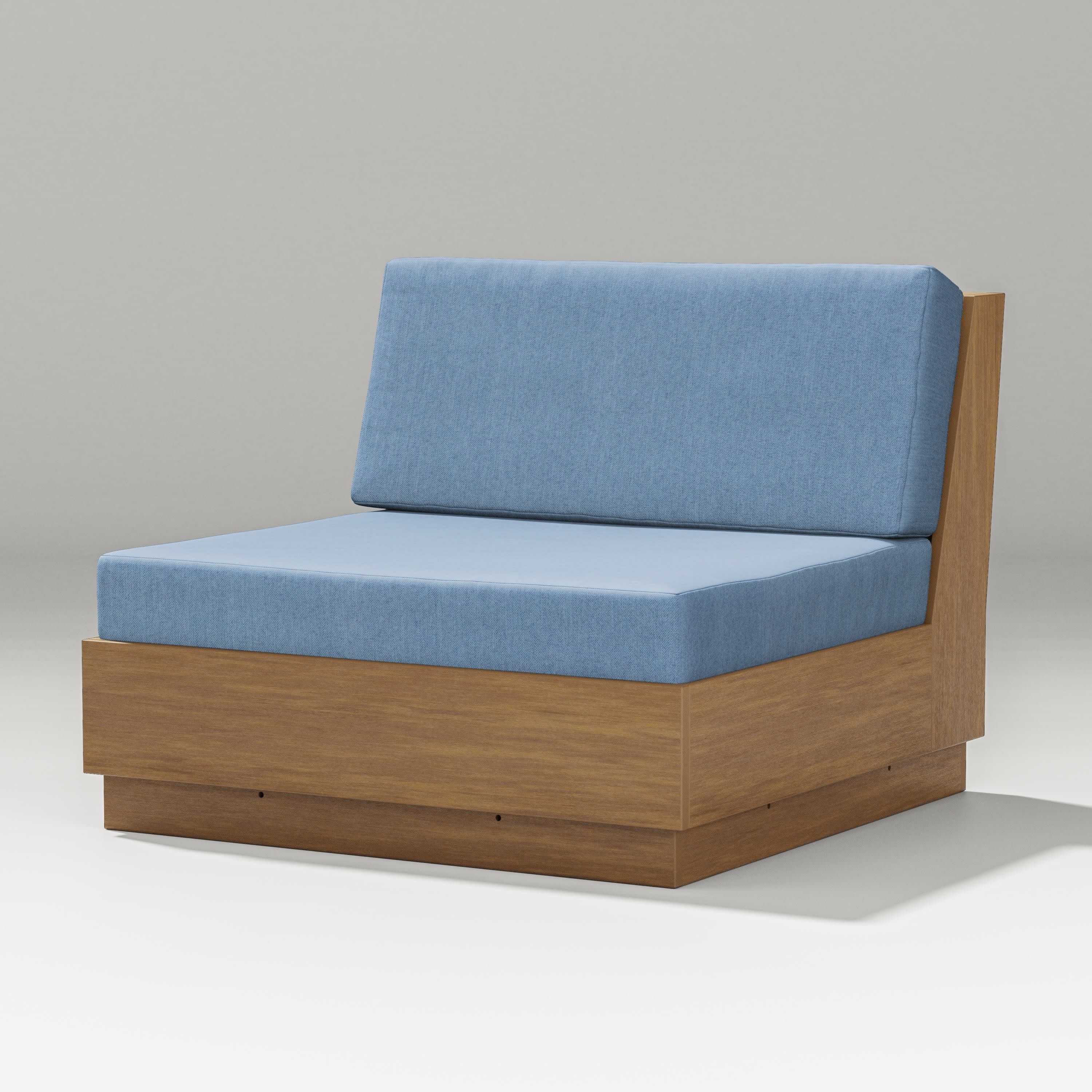 Elevate Modular Armless Chair in Natural / Sky Blue