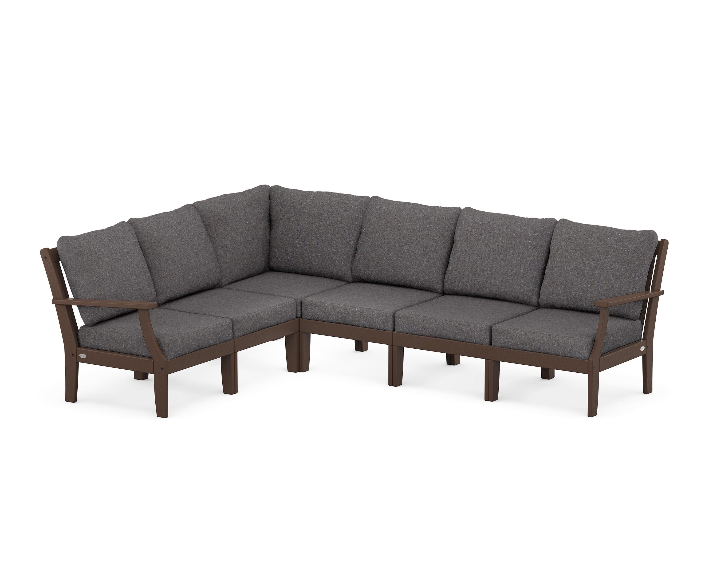 Braxton Modular 6-Piece Deep Seating Set in Mahogany / Ash Charcoal