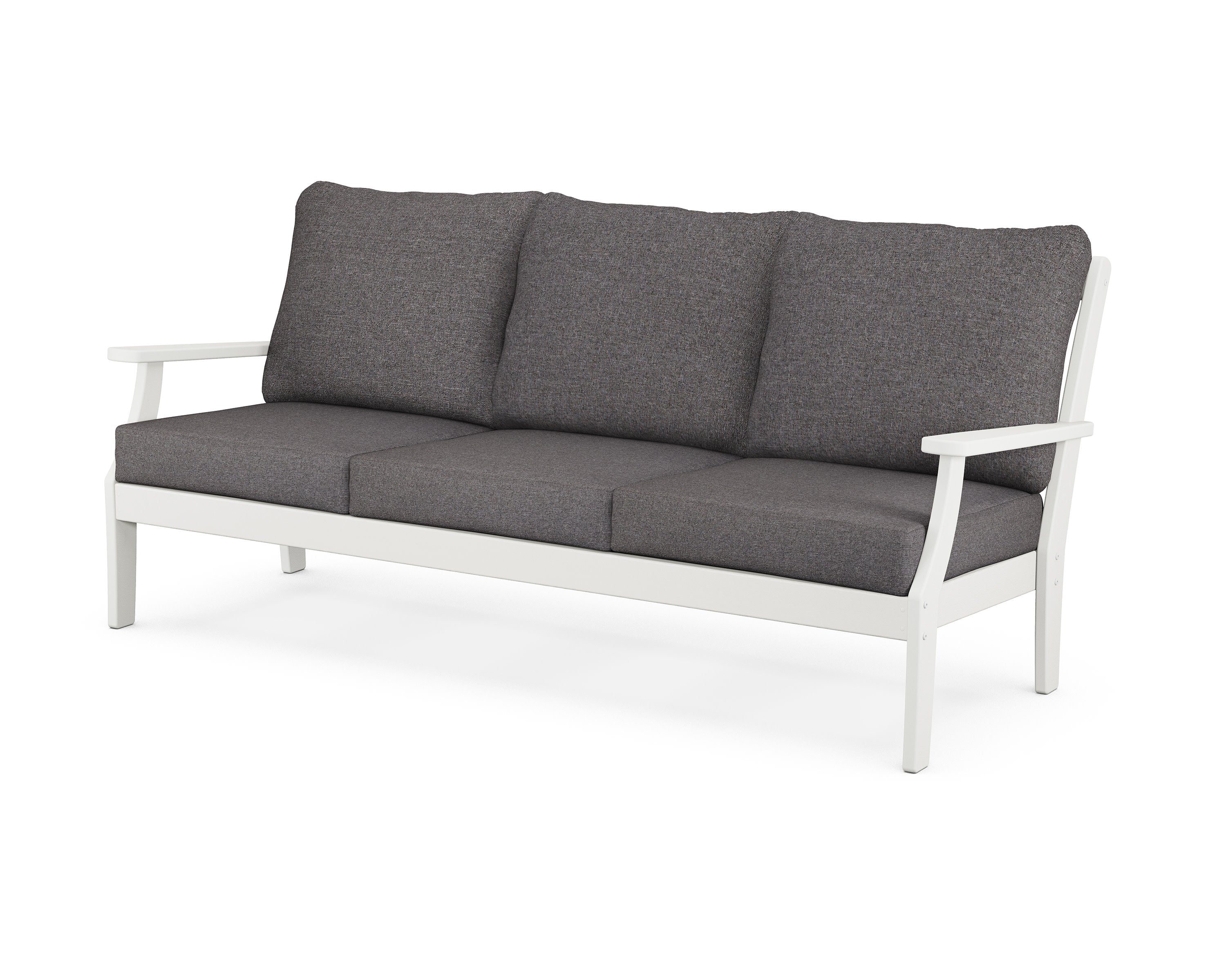 Braxton Deep Seating Sofa in Vintage White / Ash Charcoal