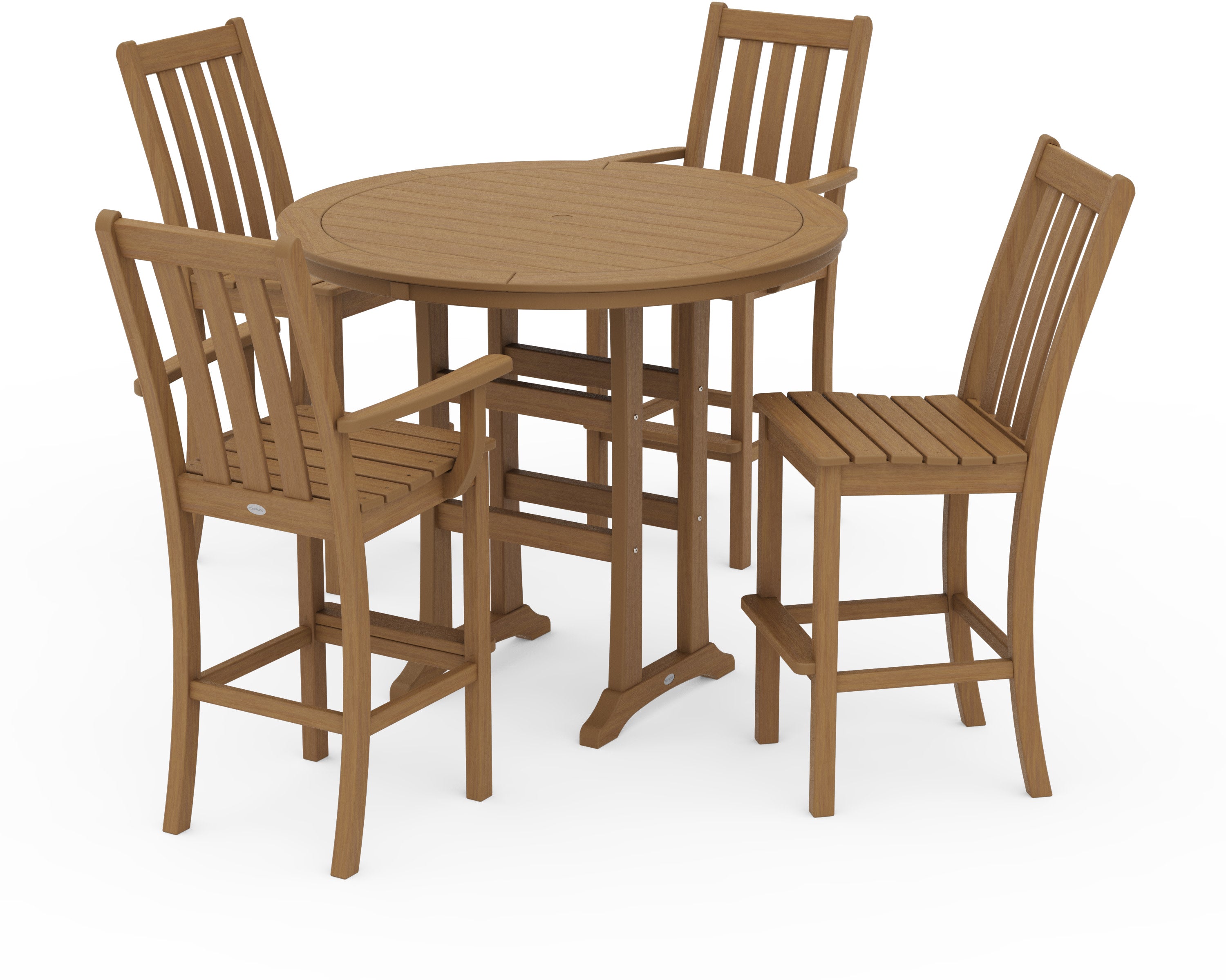 Vineyard 5-Piece Nautical Trestle Bar Set in Natural