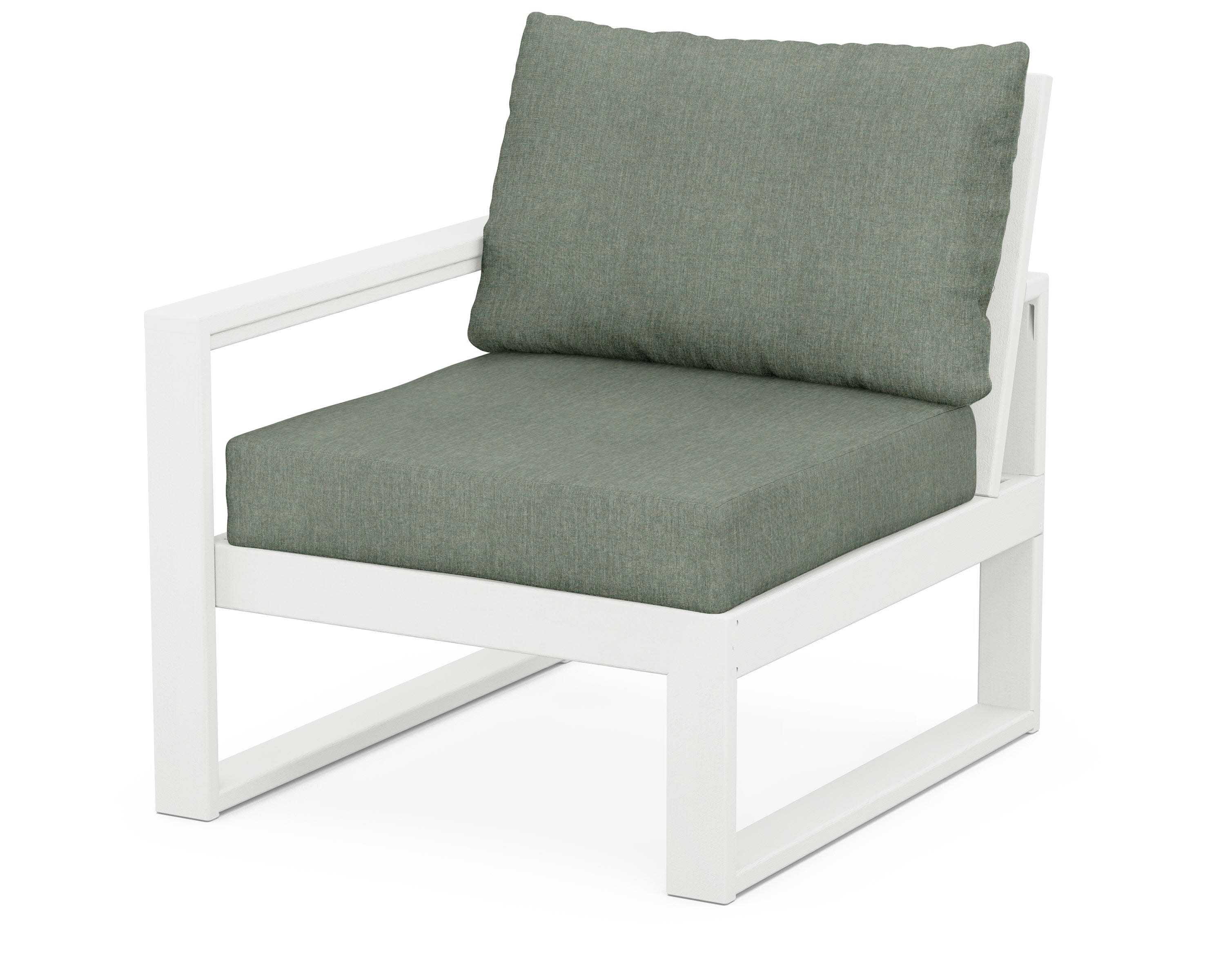 EDGE Modular Left Arm Chair in Vintage White / Cast Sage