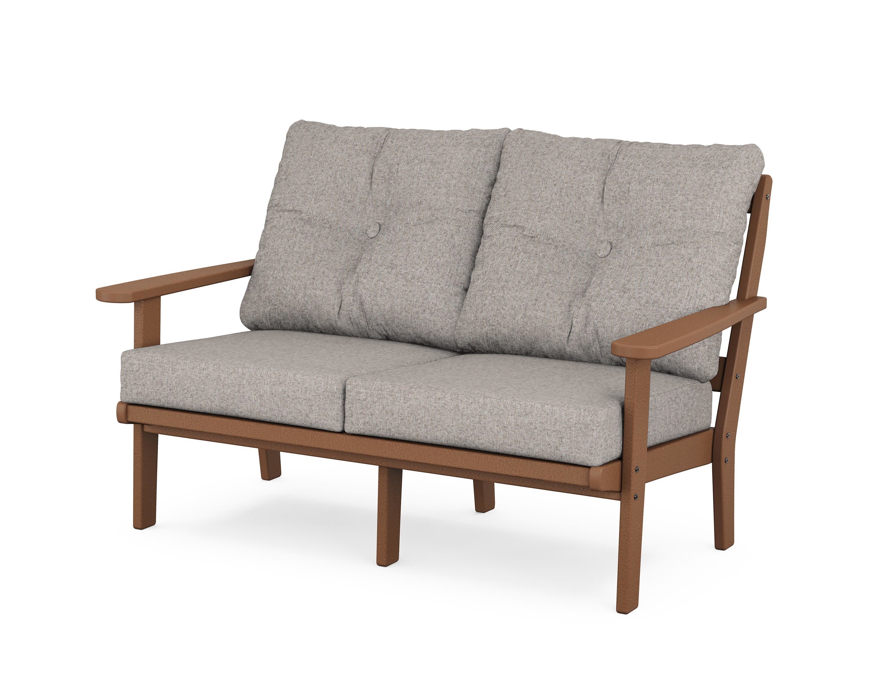 Mission Deep SeatingLoveseat in Teak / Weathered Tweed