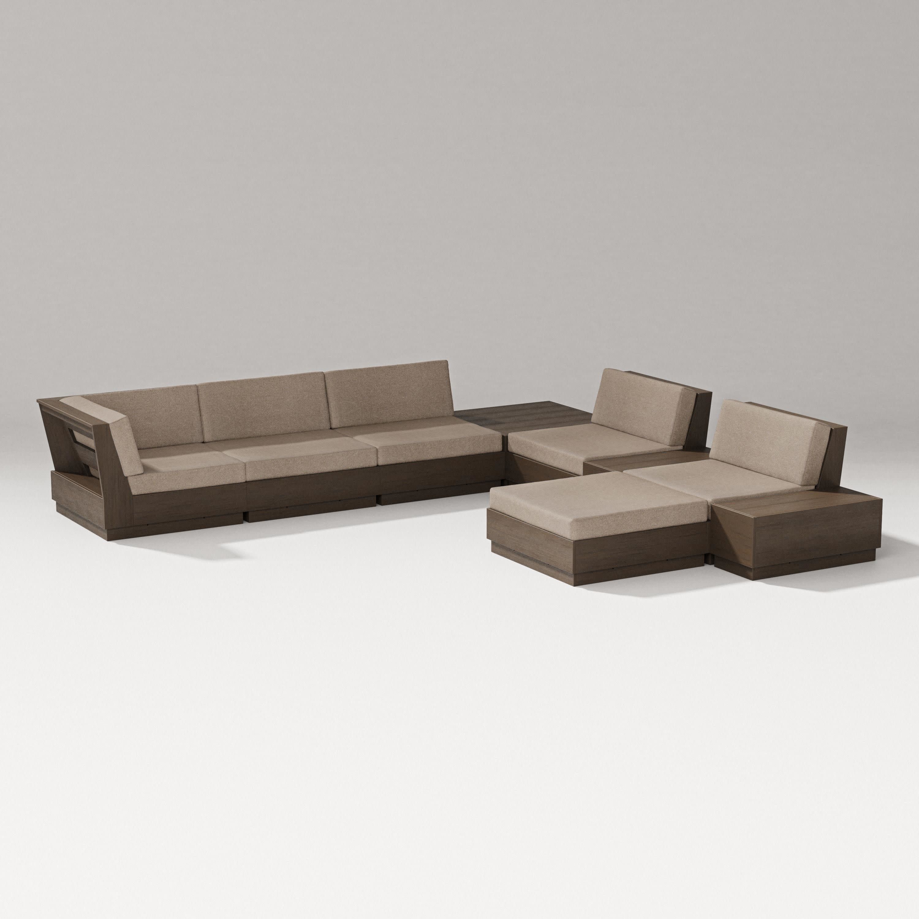 Elevate 9-Piece Conversation Sectional in Kona / Spiced Burlap