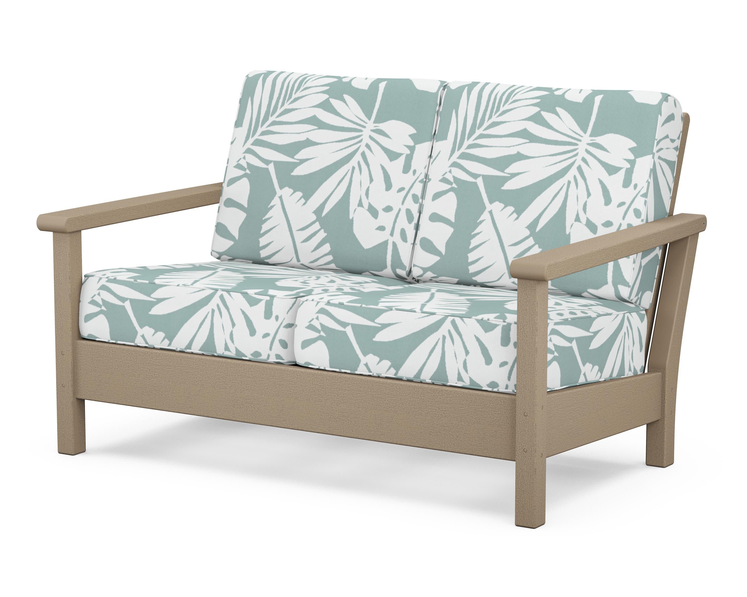 Harbour Deep Seating Loveseat in Vintage Sahara / Leaf Glacier Spa